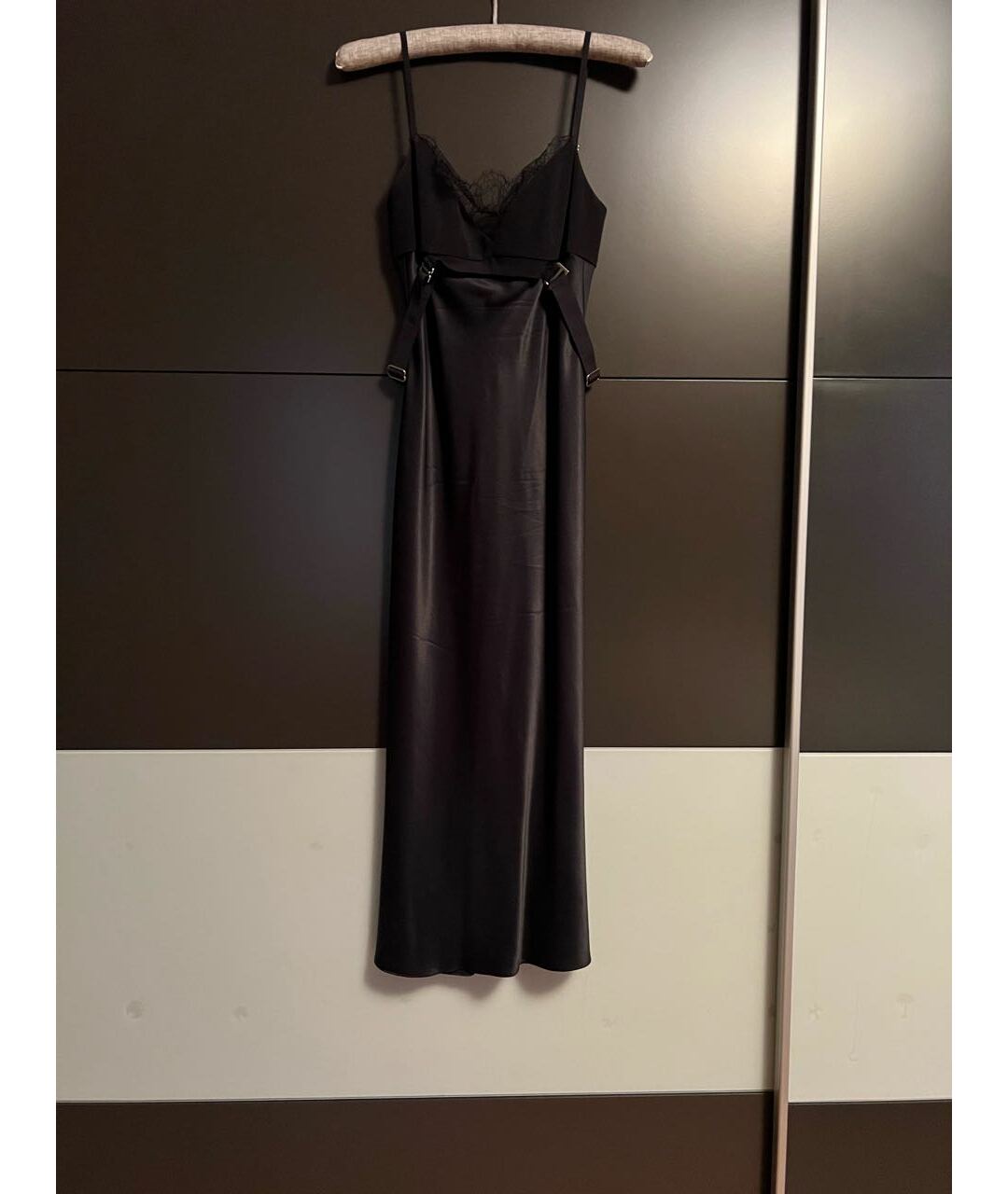 DION LEE Черное шелковое повседневное платье, фото 4
