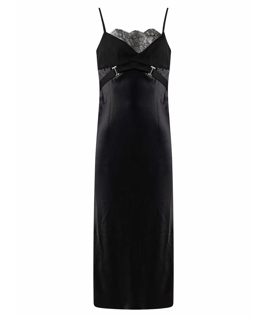 DION LEE Черное шелковое повседневное платье, фото 1