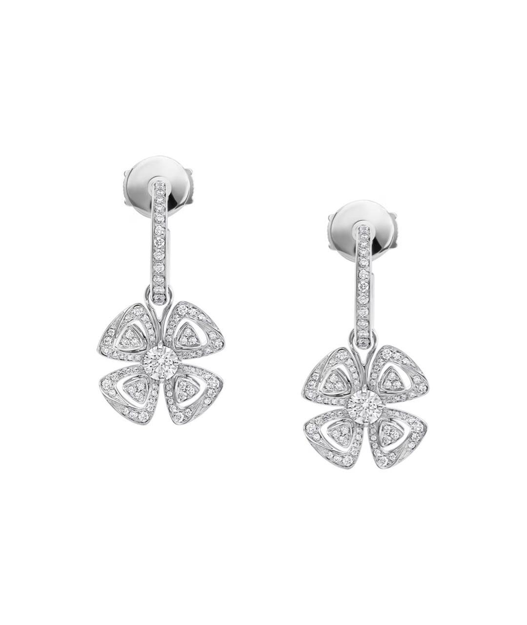 BVLGARI Серебряные серьги из белого золота, фото 1