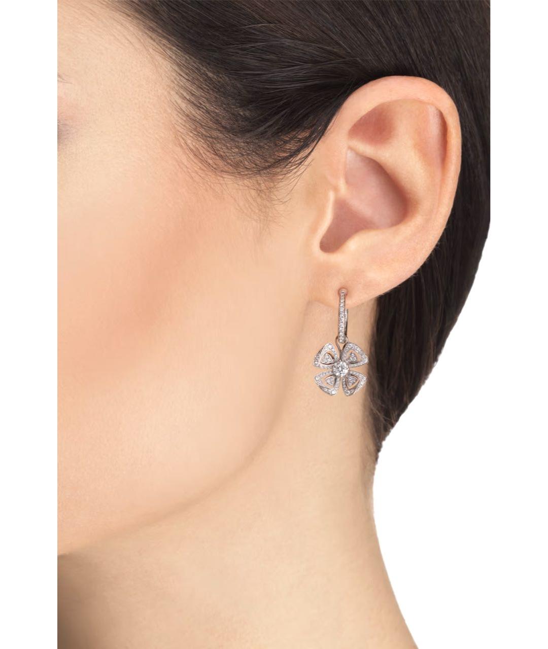 BVLGARI Серебряные серьги из белого золота, фото 3