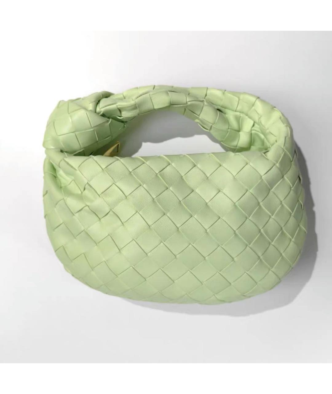 BOTTEGA VENETA Салатовая кожаная сумка с короткими ручками, фото 4