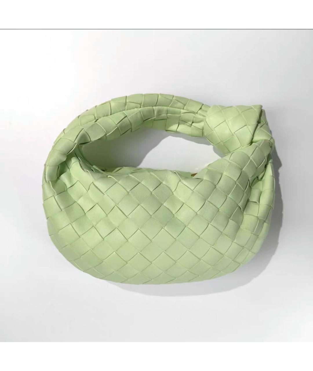 BOTTEGA VENETA Салатовая кожаная сумка с короткими ручками, фото 3