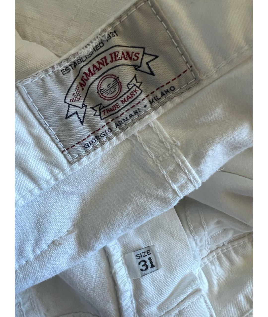 ARMANI JEANS Белые хлопковые шорты, фото 3