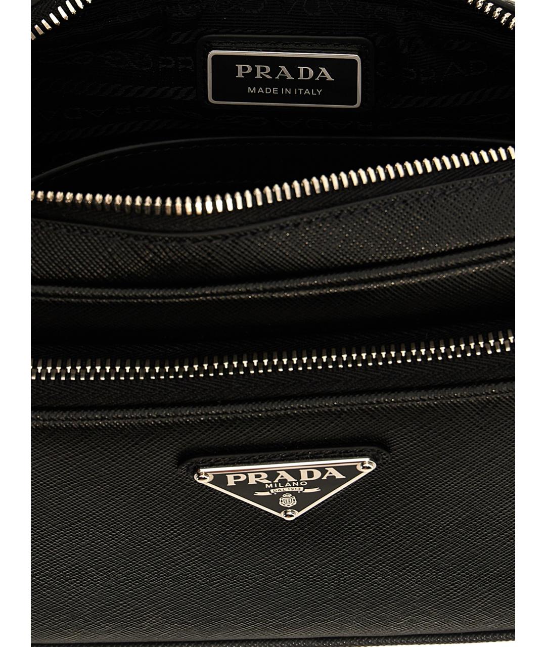 PRADA Черная кожаная сумка на плечо, фото 4