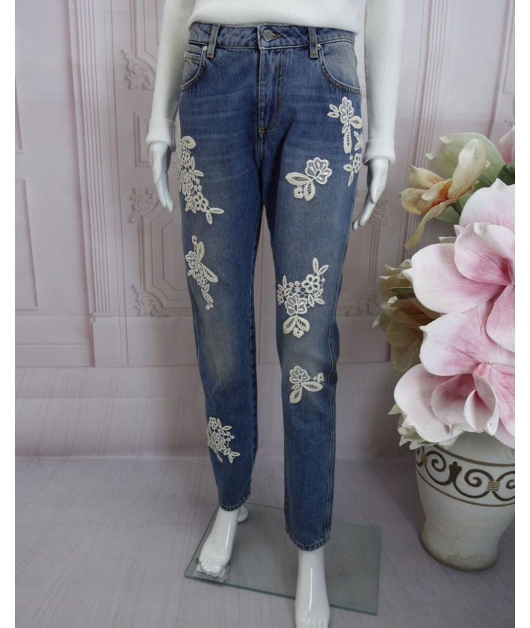 ERMANNO SCERVINO Голубые хлопковые прямые джинсы, фото 6