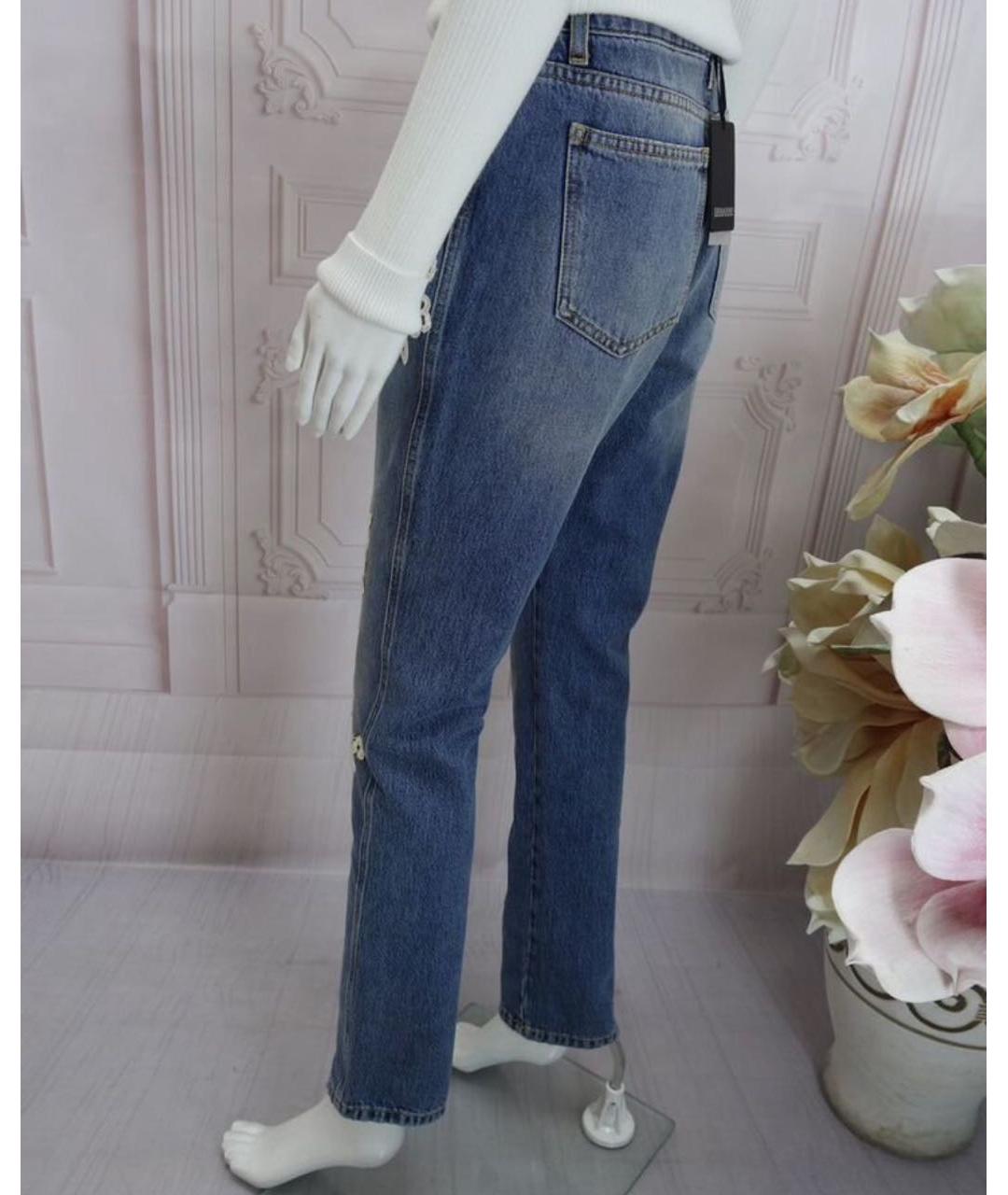 ERMANNO SCERVINO Голубые хлопковые прямые джинсы, фото 7