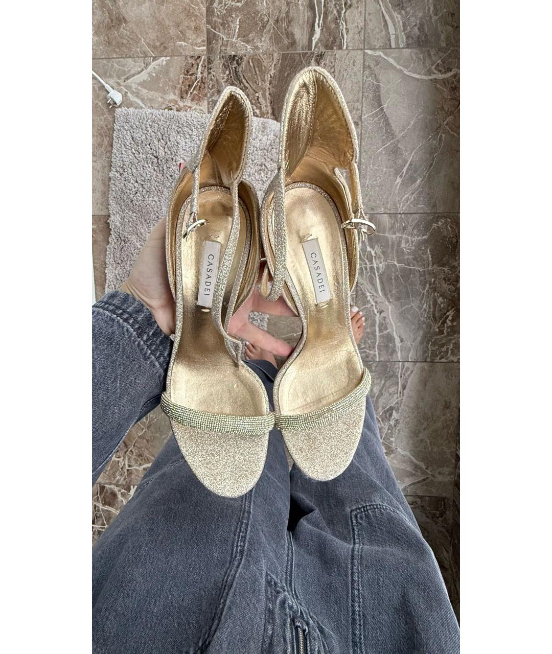 CASADEI Золотые босоножки, фото 8