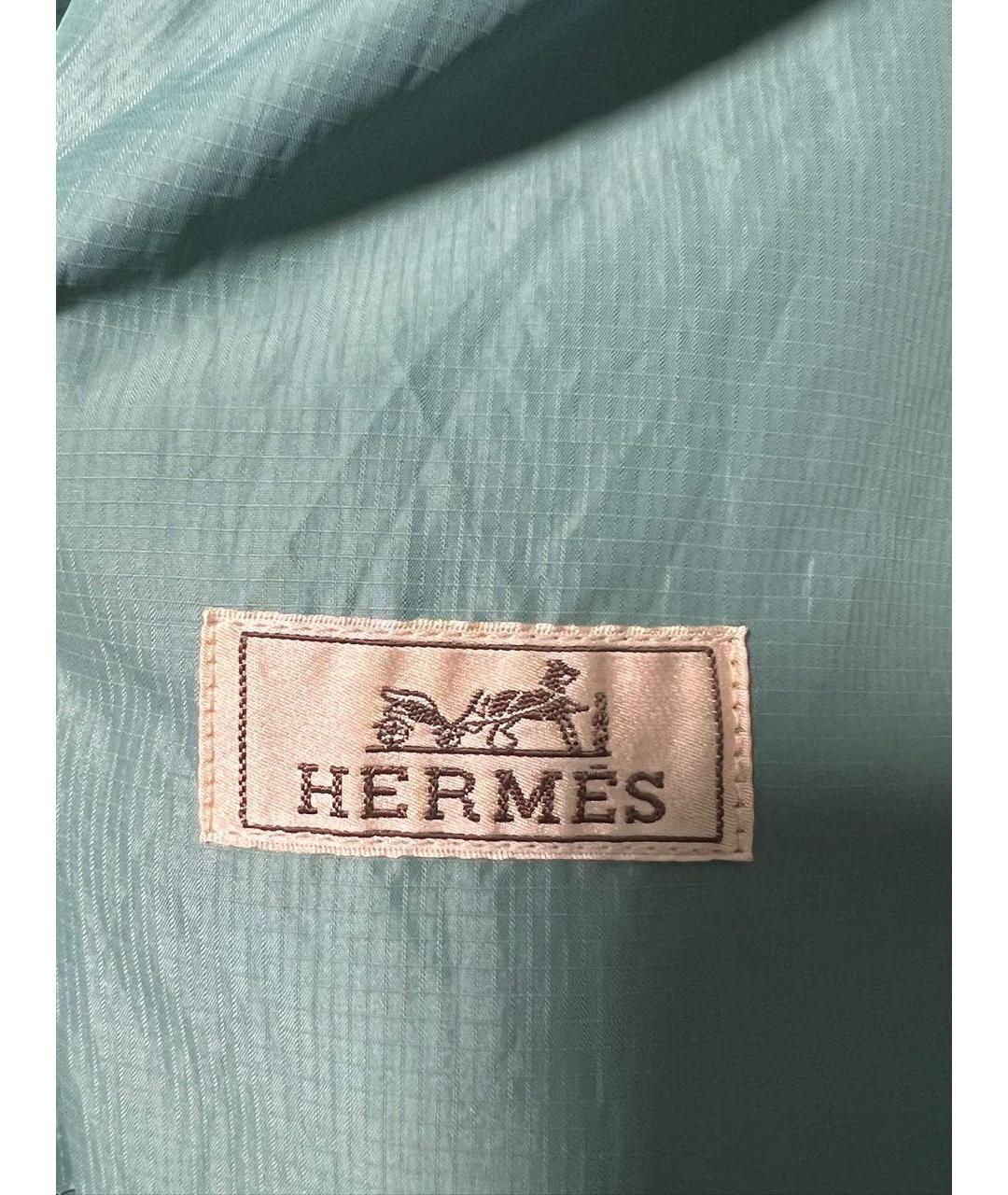 HERMES Бирюзовый полиамидовый тренч / плащ, фото 3