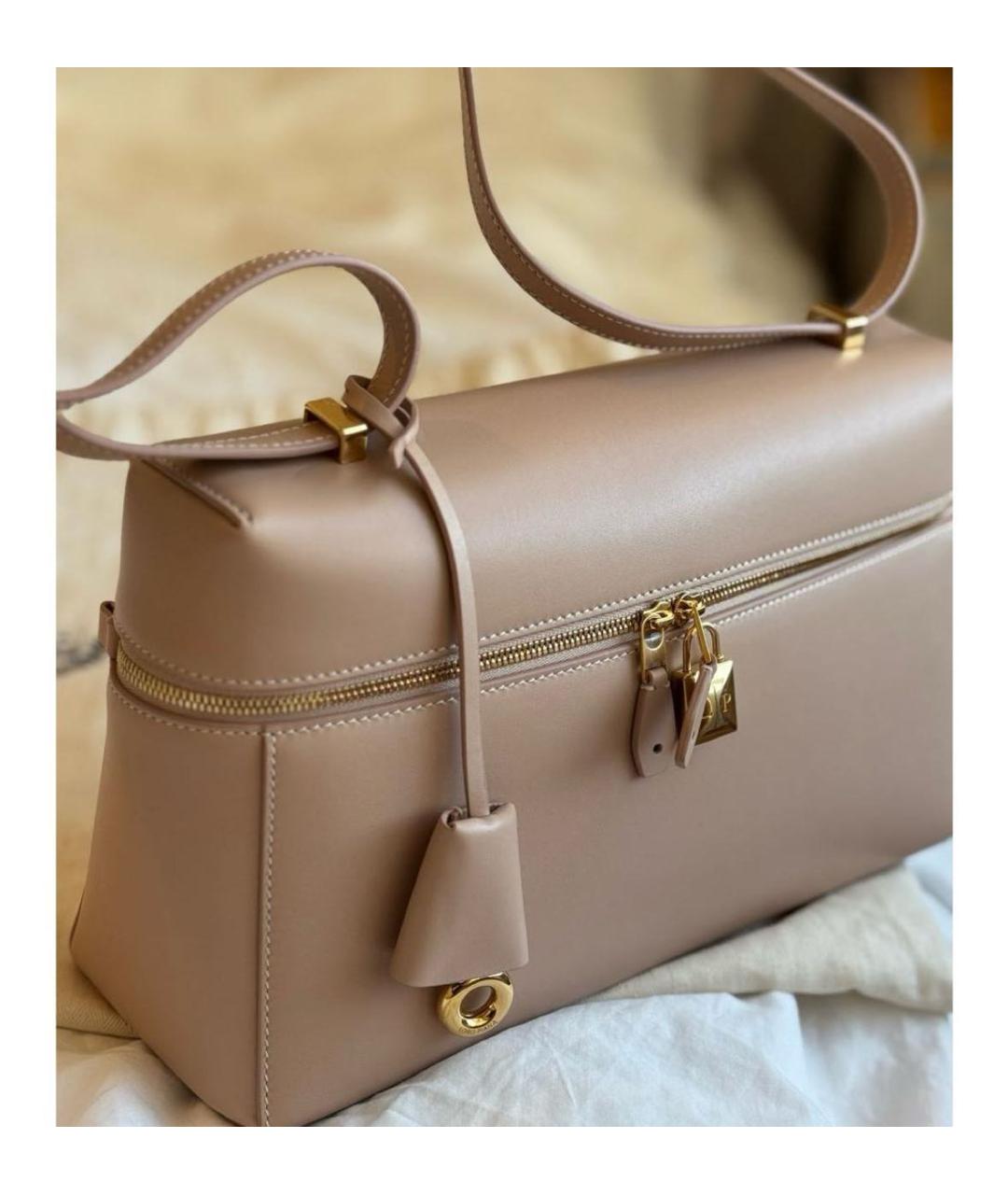 LORO PIANA Розовая кожаная сумка через плечо, фото 3
