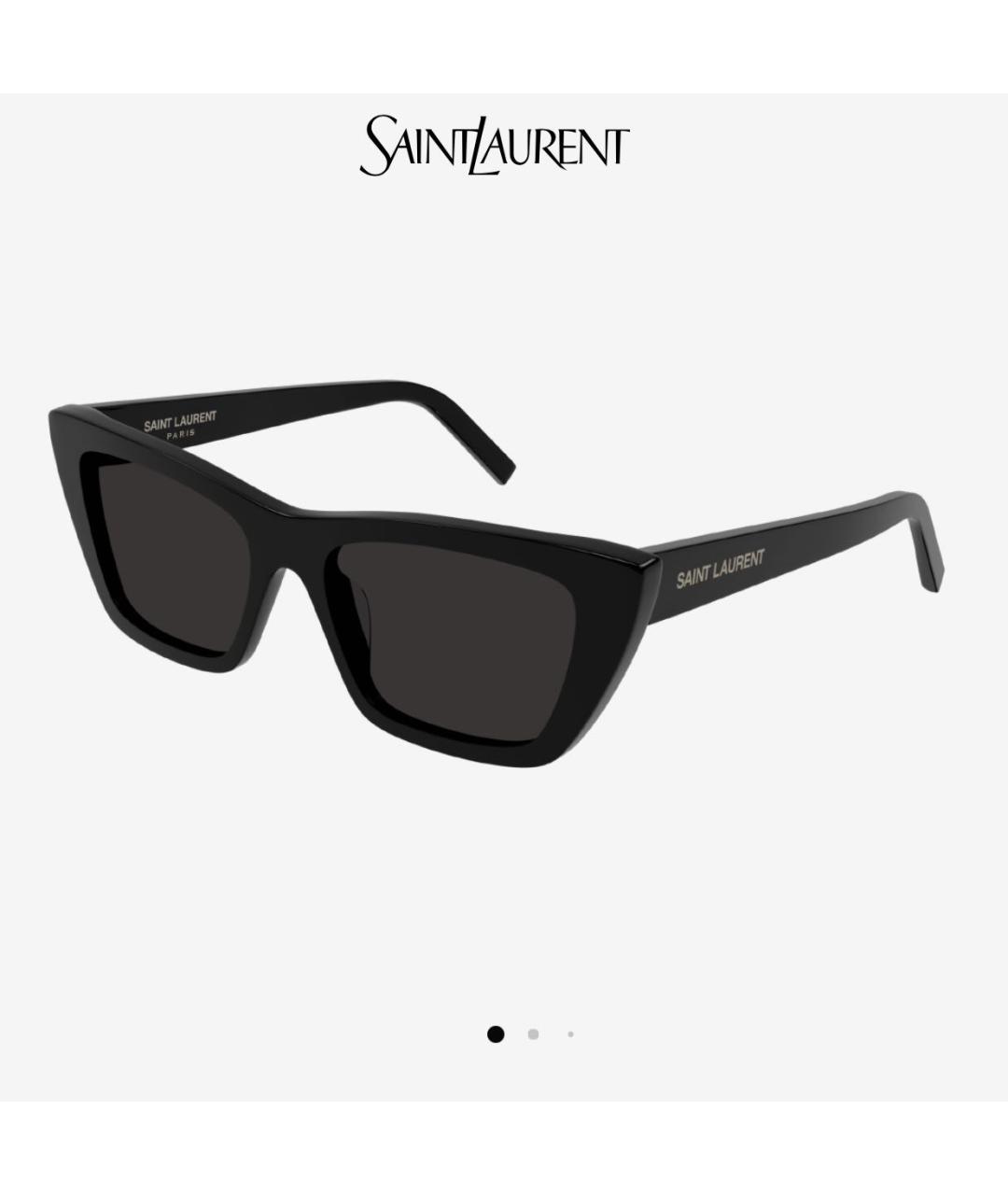SAINT LAURENT Черные пластиковые солнцезащитные очки, фото 2