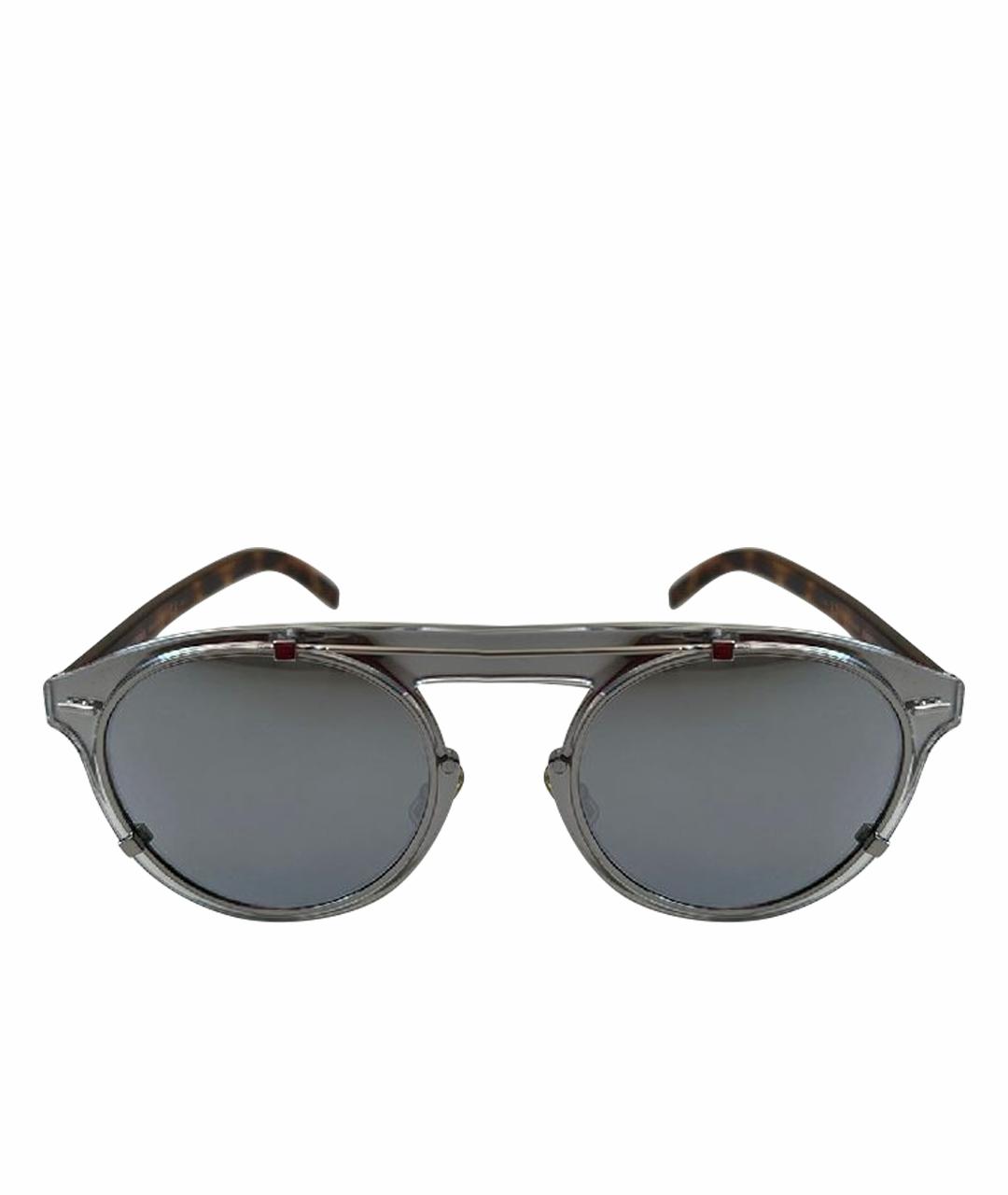 CHRISTIAN DIOR Серые металлические солнцезащитные очки, фото 1