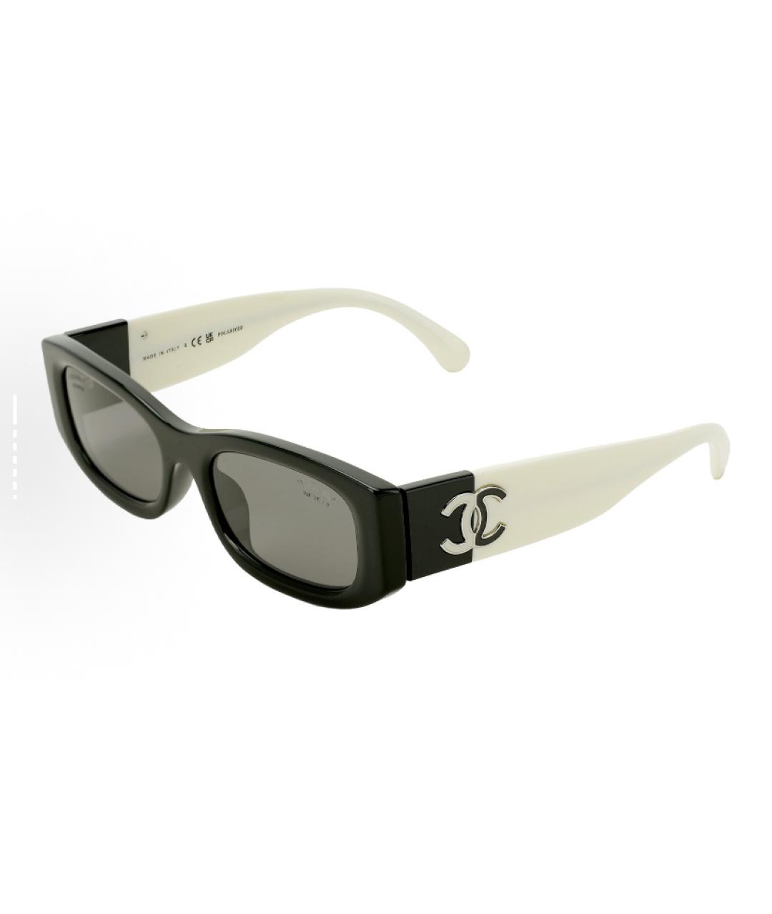 CHANEL Белые пластиковые солнцезащитные очки, фото 2