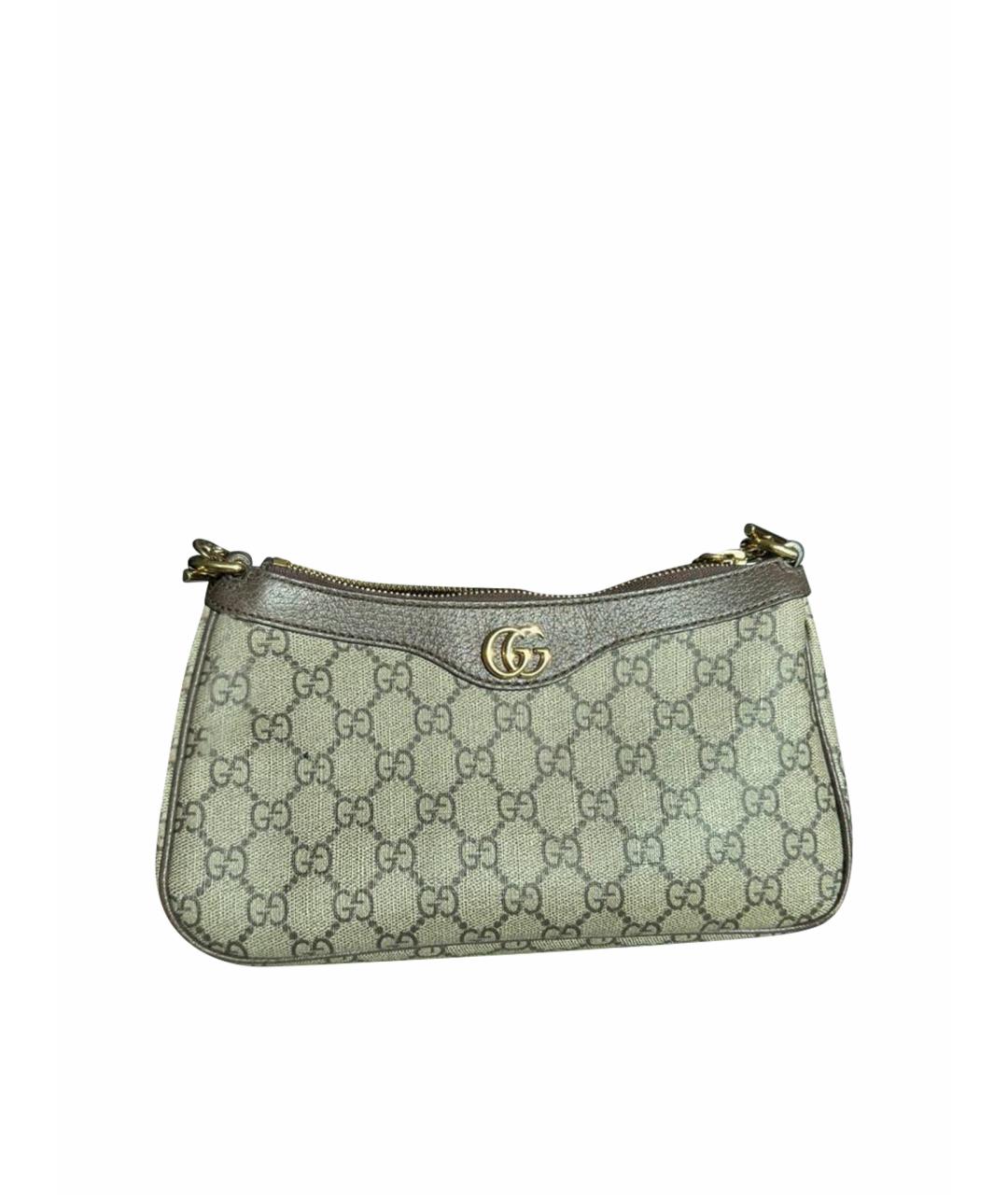 GUCCI Коричневая кожаная сумка через плечо, фото 1