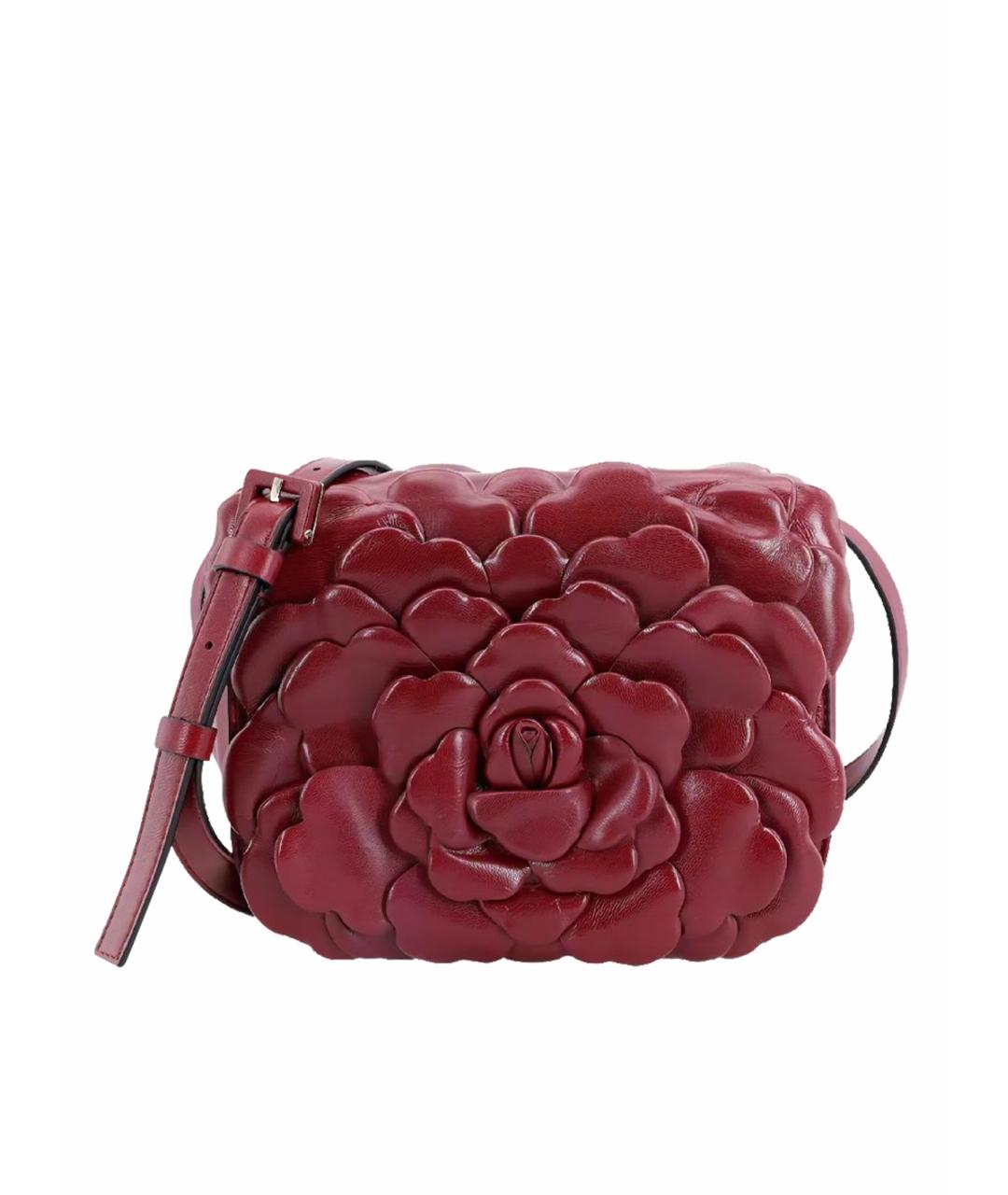 VALENTINO Бордовая кожаная сумка через плечо, фото 1