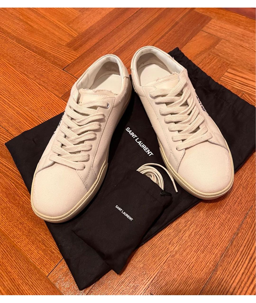 SAINT LAURENT Белые текстильные кеды, фото 7