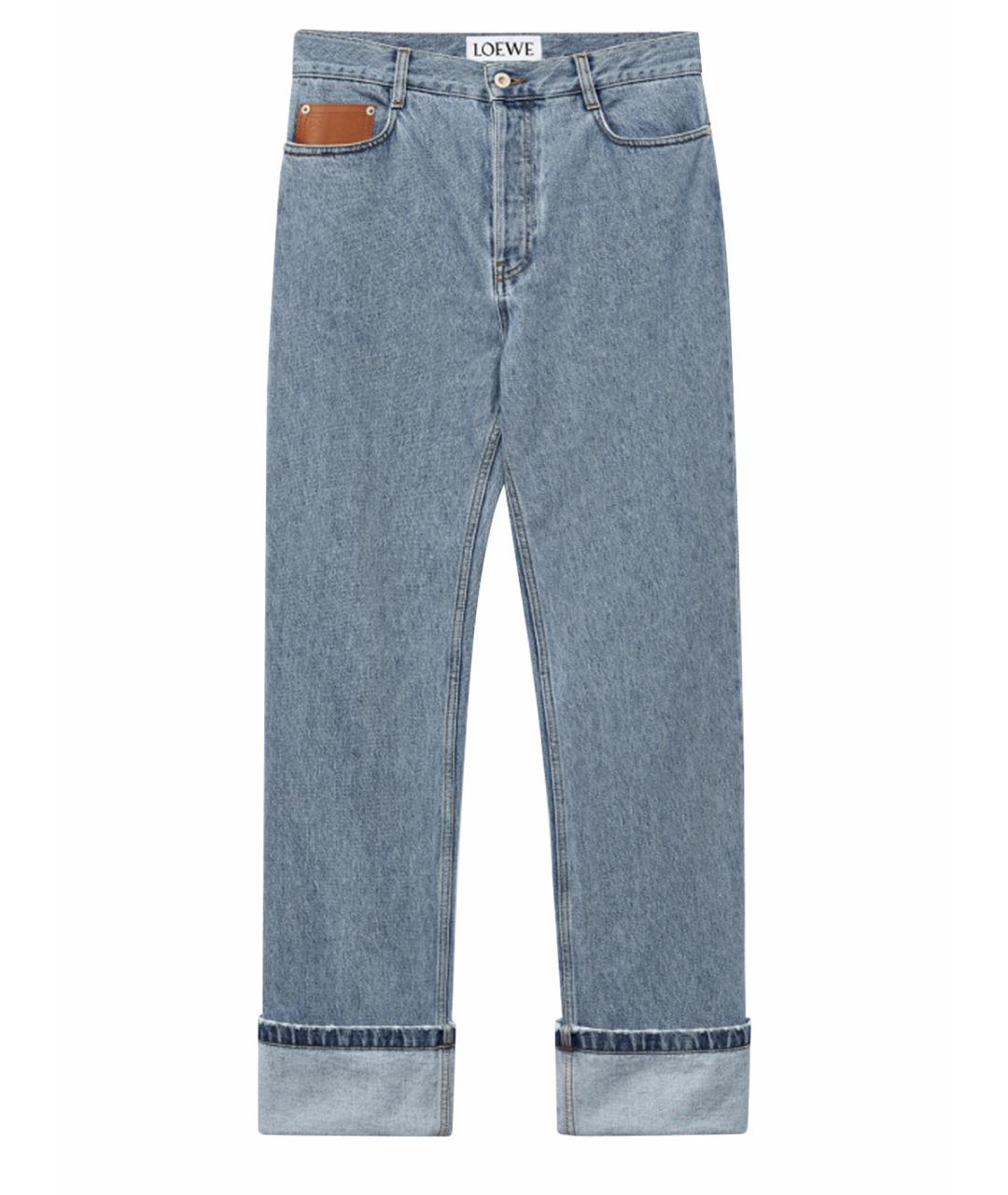 LOEWE Голубые хлопковые прямые джинсы, фото 1
