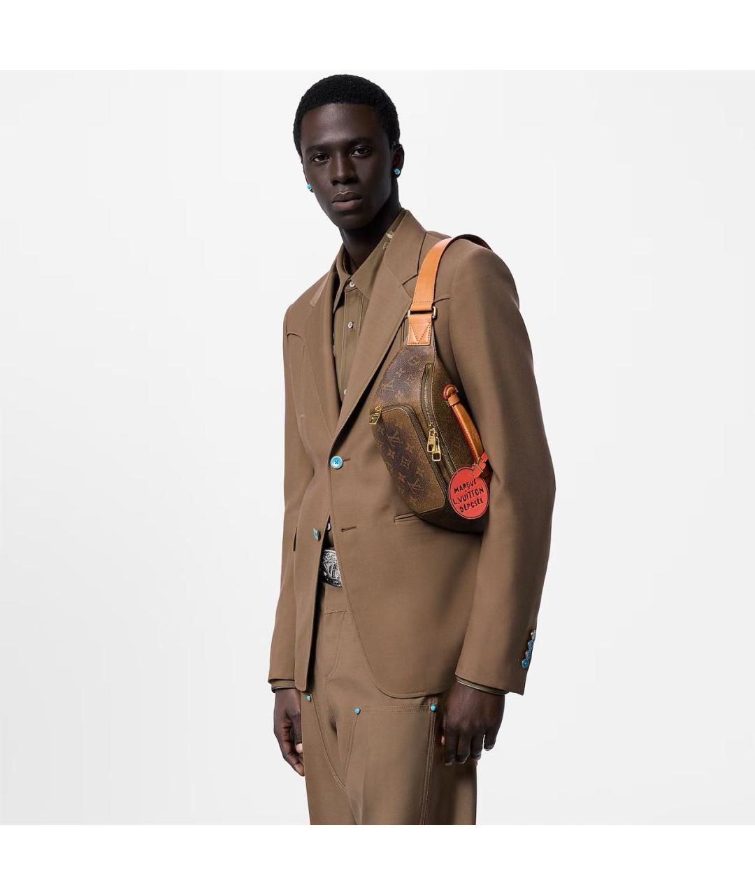LOUIS VUITTON Коричневая поясная сумка, фото 6