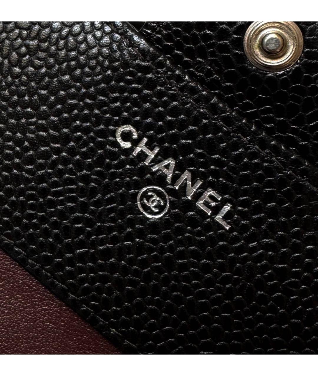 CHANEL Черный кожаный кошелек, фото 4