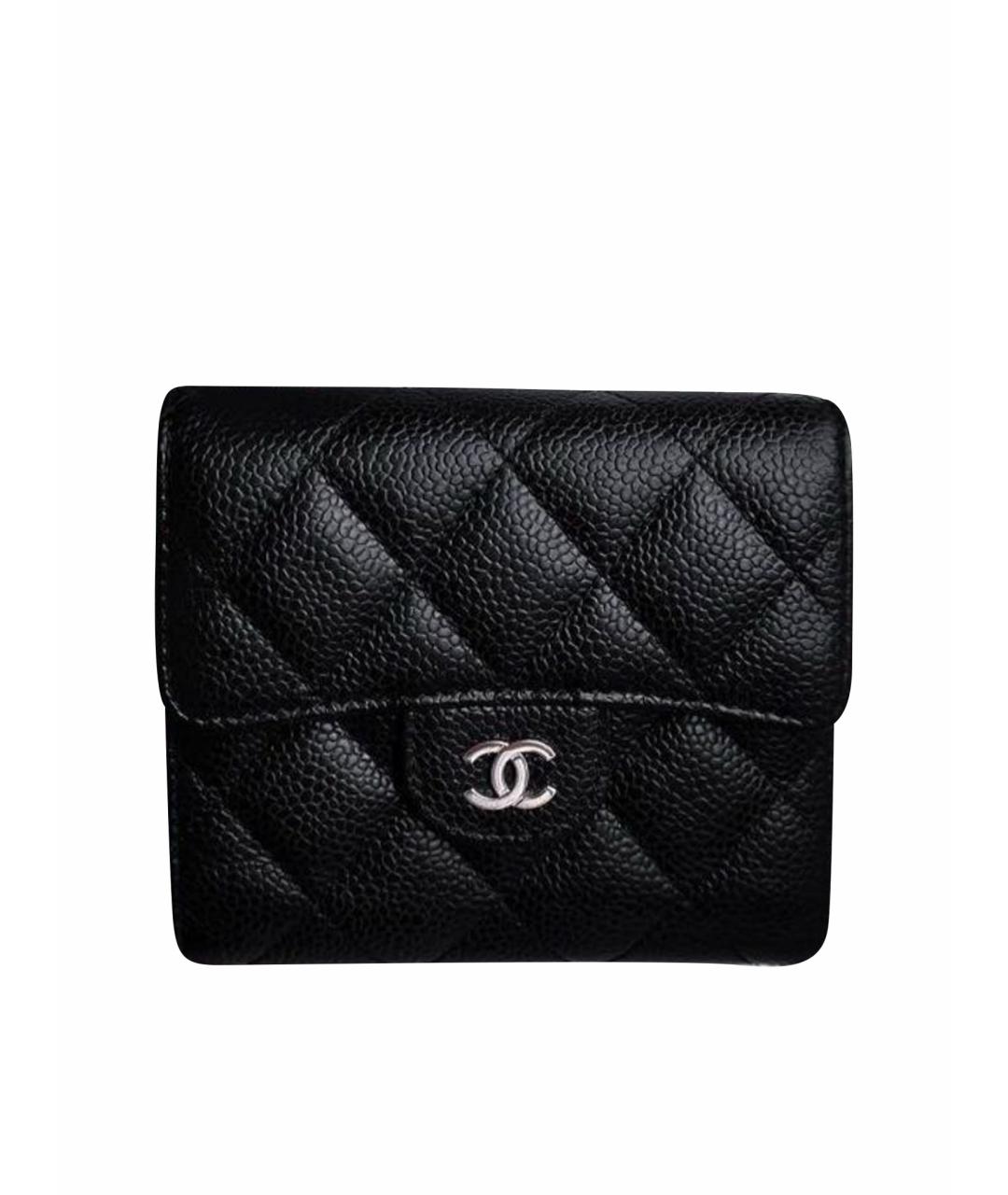 CHANEL Черный кожаный кошелек, фото 1