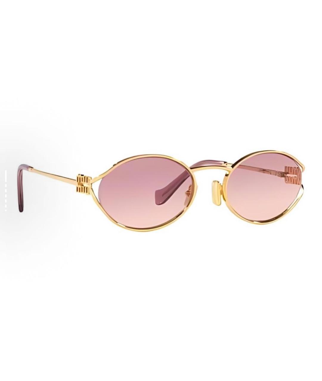 MIU MIU Розовые металлические солнцезащитные очки, фото 2