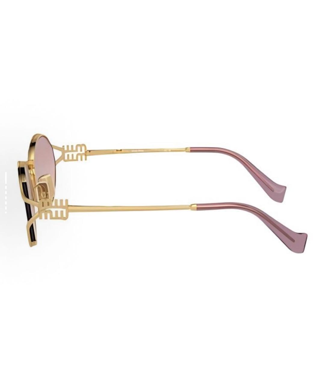 MIU MIU Розовые металлические солнцезащитные очки, фото 3