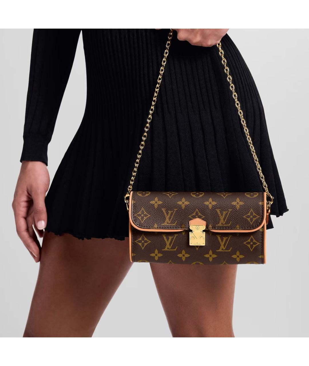 LOUIS VUITTON Коричневая кожаная сумка через плечо, фото 7
