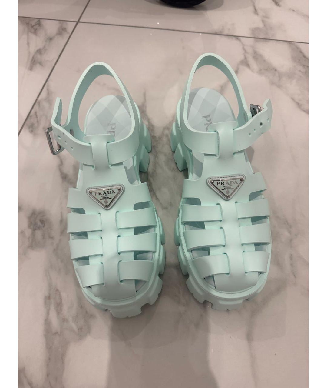 PRADA Салатовые резиновые босоножки, фото 2