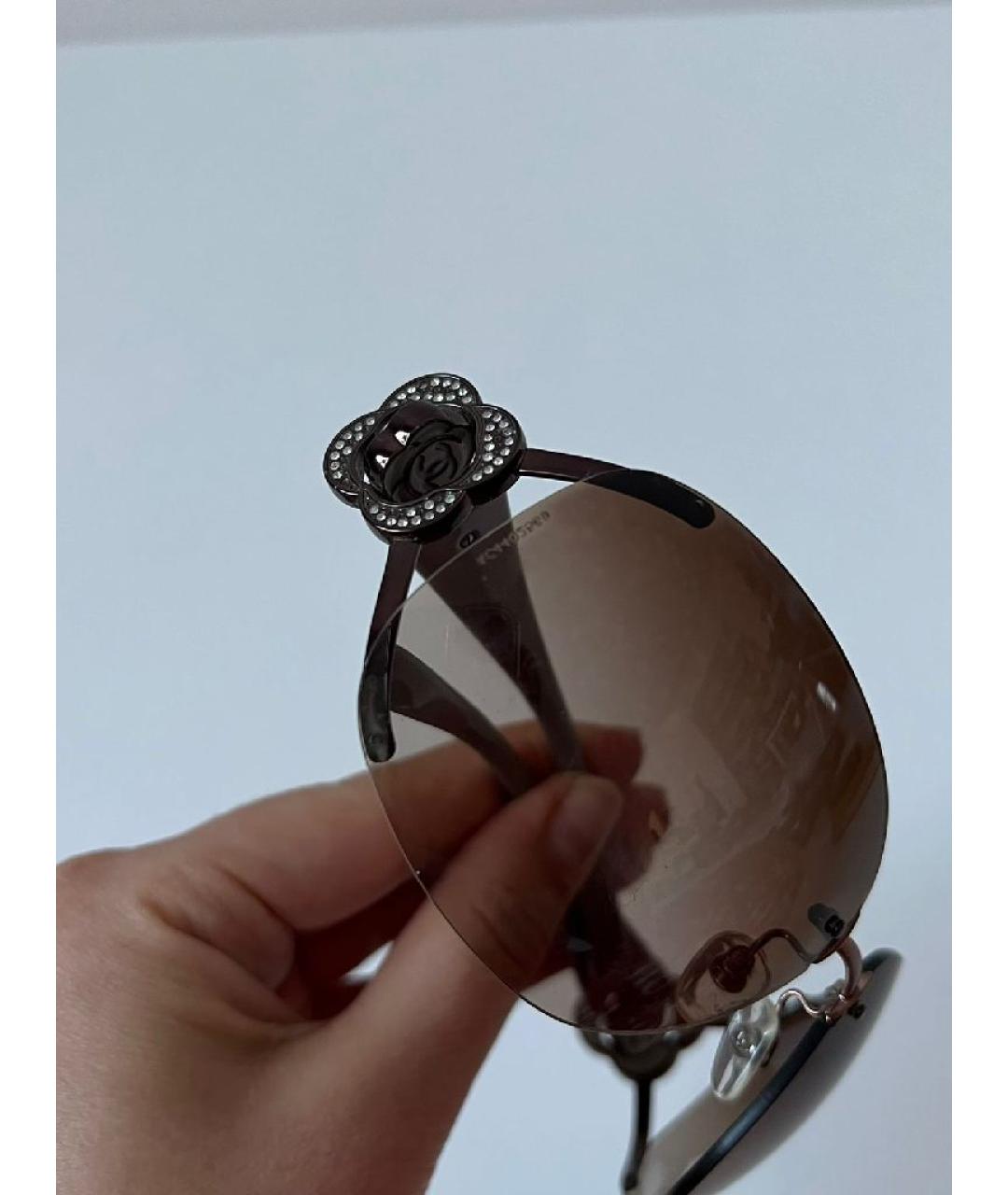 CHANEL Хаки пластиковые солнцезащитные очки, фото 7
