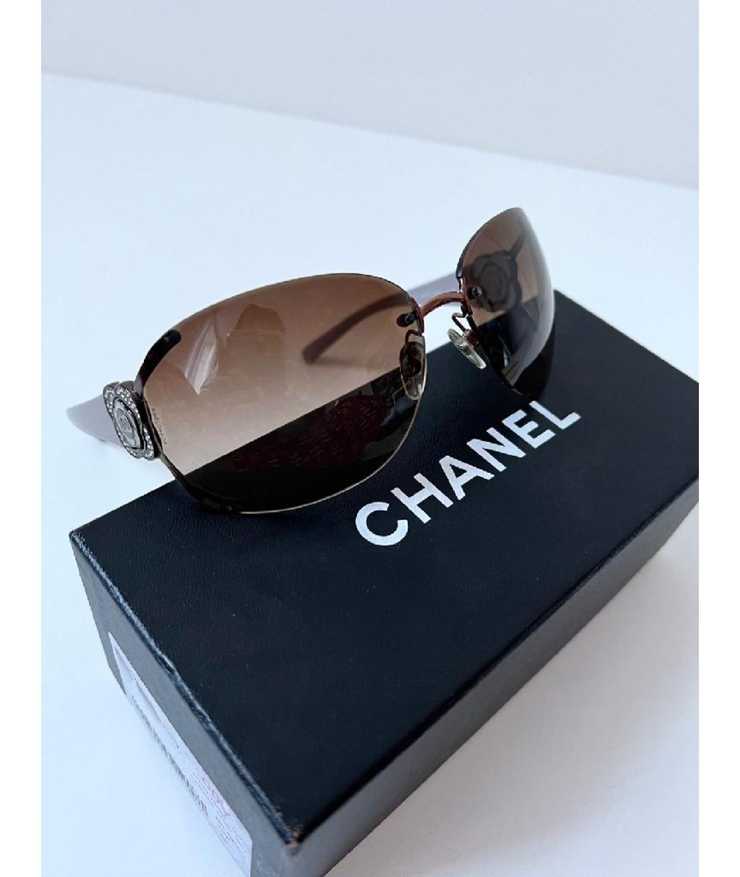 CHANEL Хаки пластиковые солнцезащитные очки, фото 5