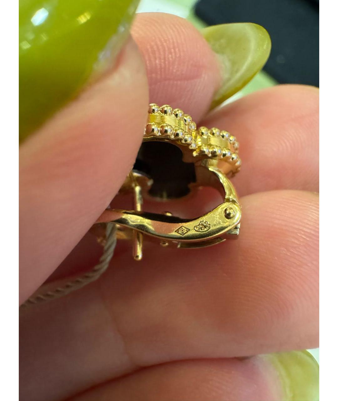 VAN CLEEF & ARPELS Черные серьги из желтого золота, фото 4