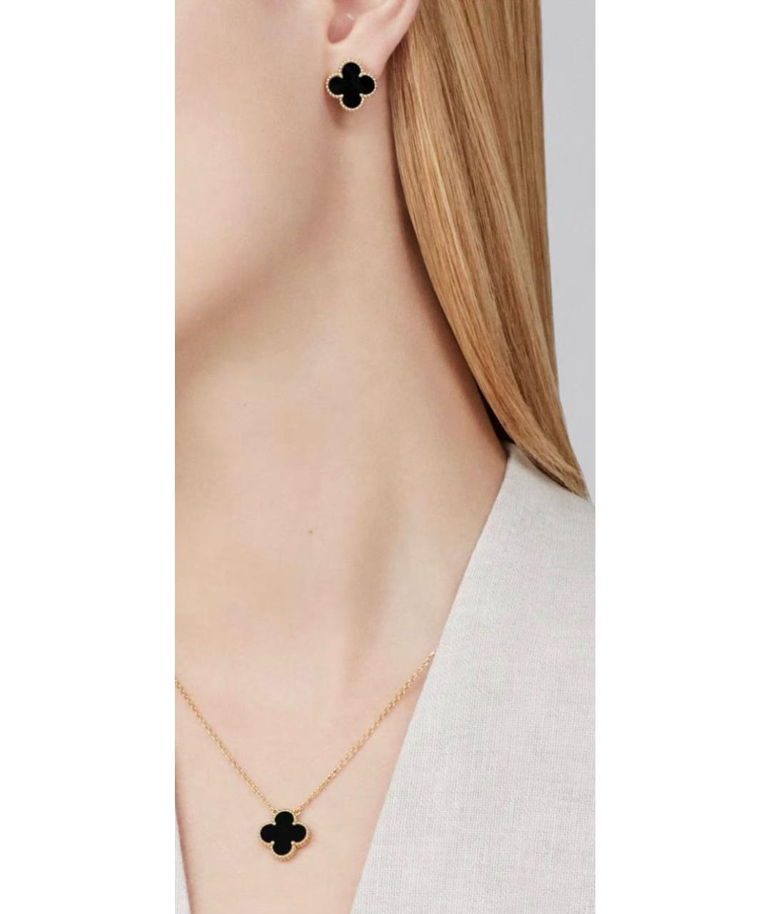VAN CLEEF & ARPELS Черные серьги из желтого золота, фото 5