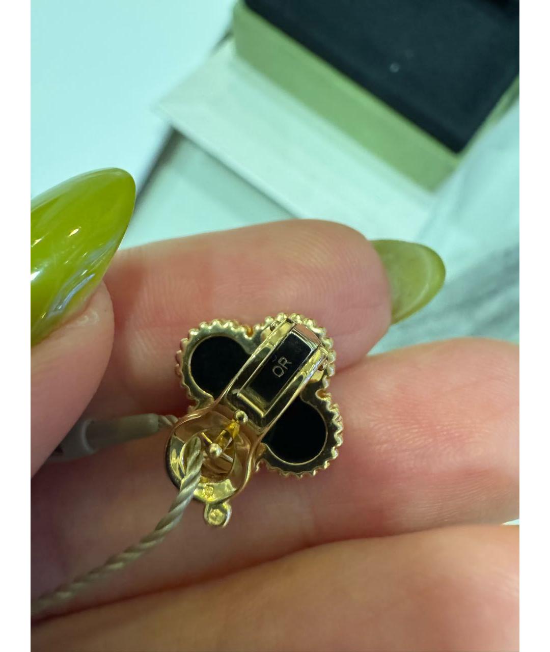 VAN CLEEF & ARPELS Черные серьги из желтого золота, фото 3