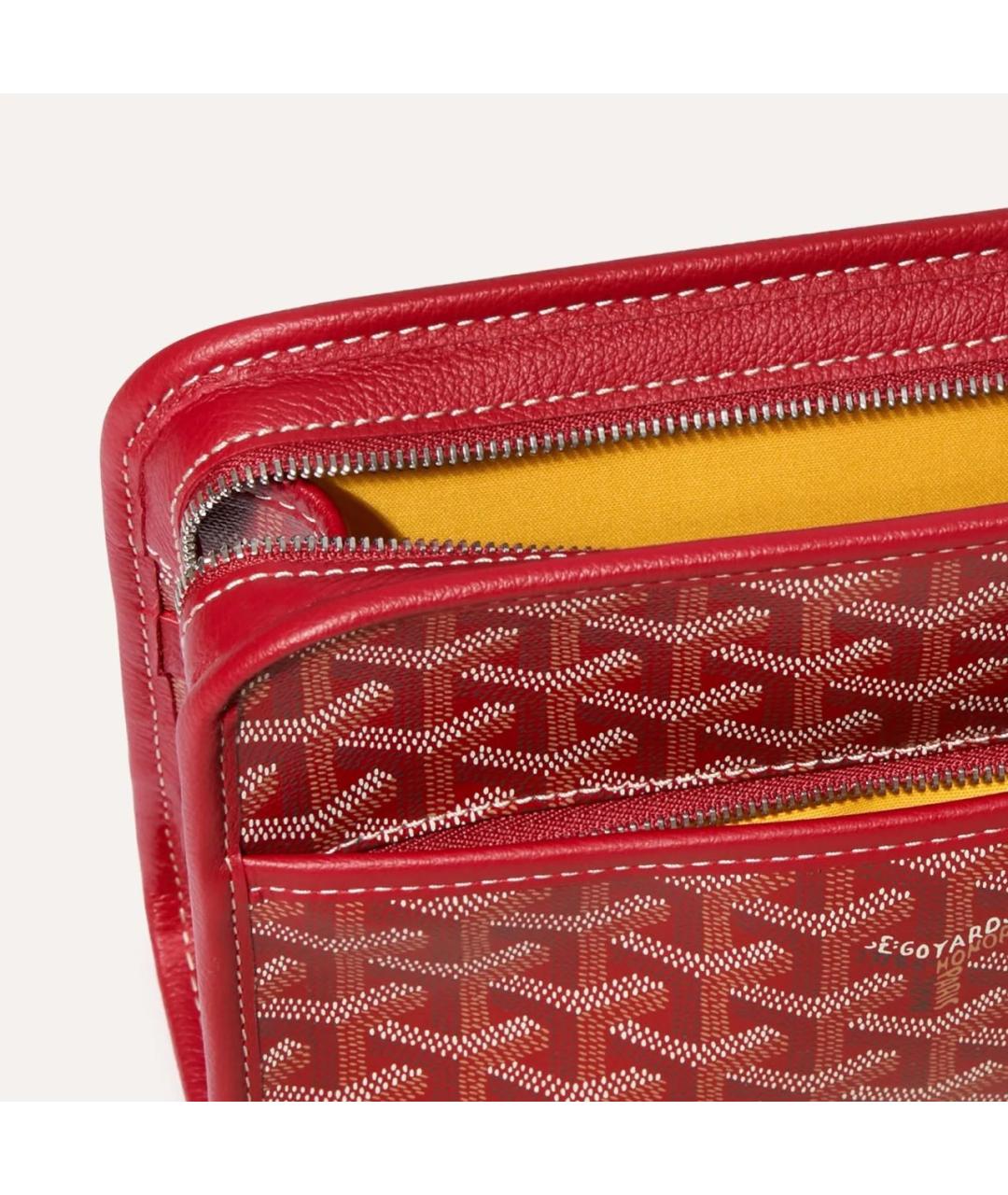 GOYARD Красная барсетка, фото 4