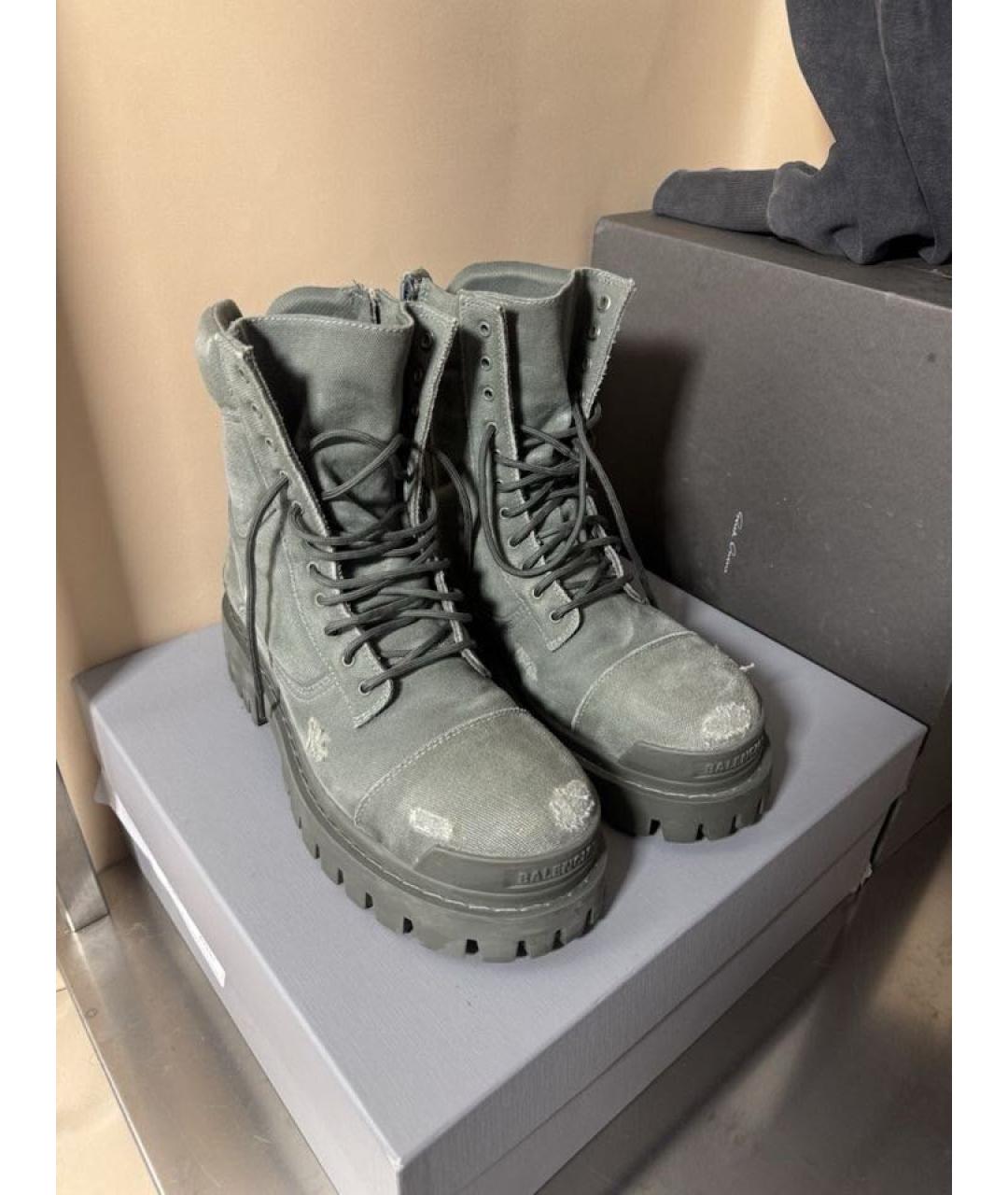 BALENCIAGA Зеленые высокие ботинки, фото 2