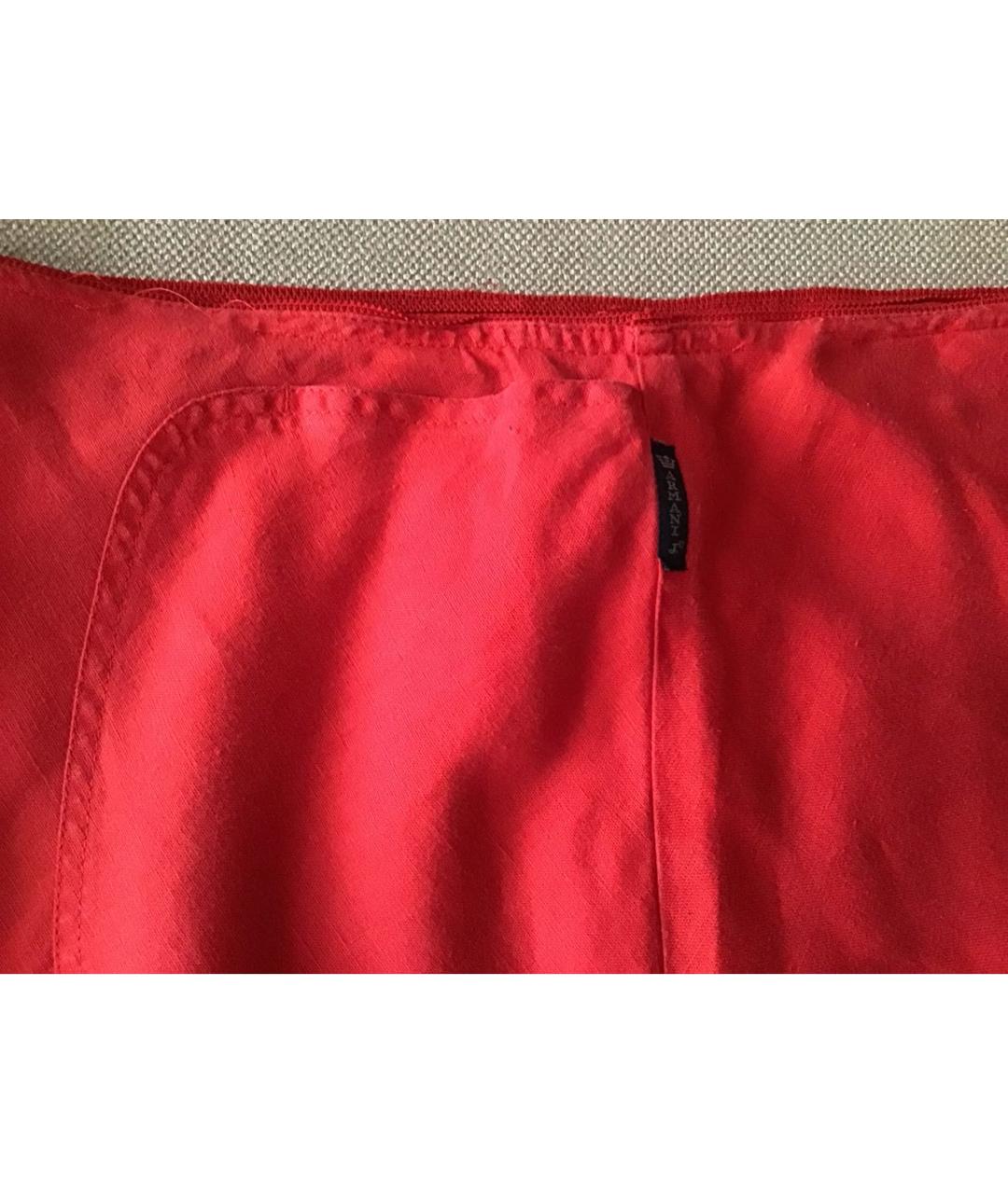 ARMANI JEANS Красная хлопковая юбка макси, фото 4