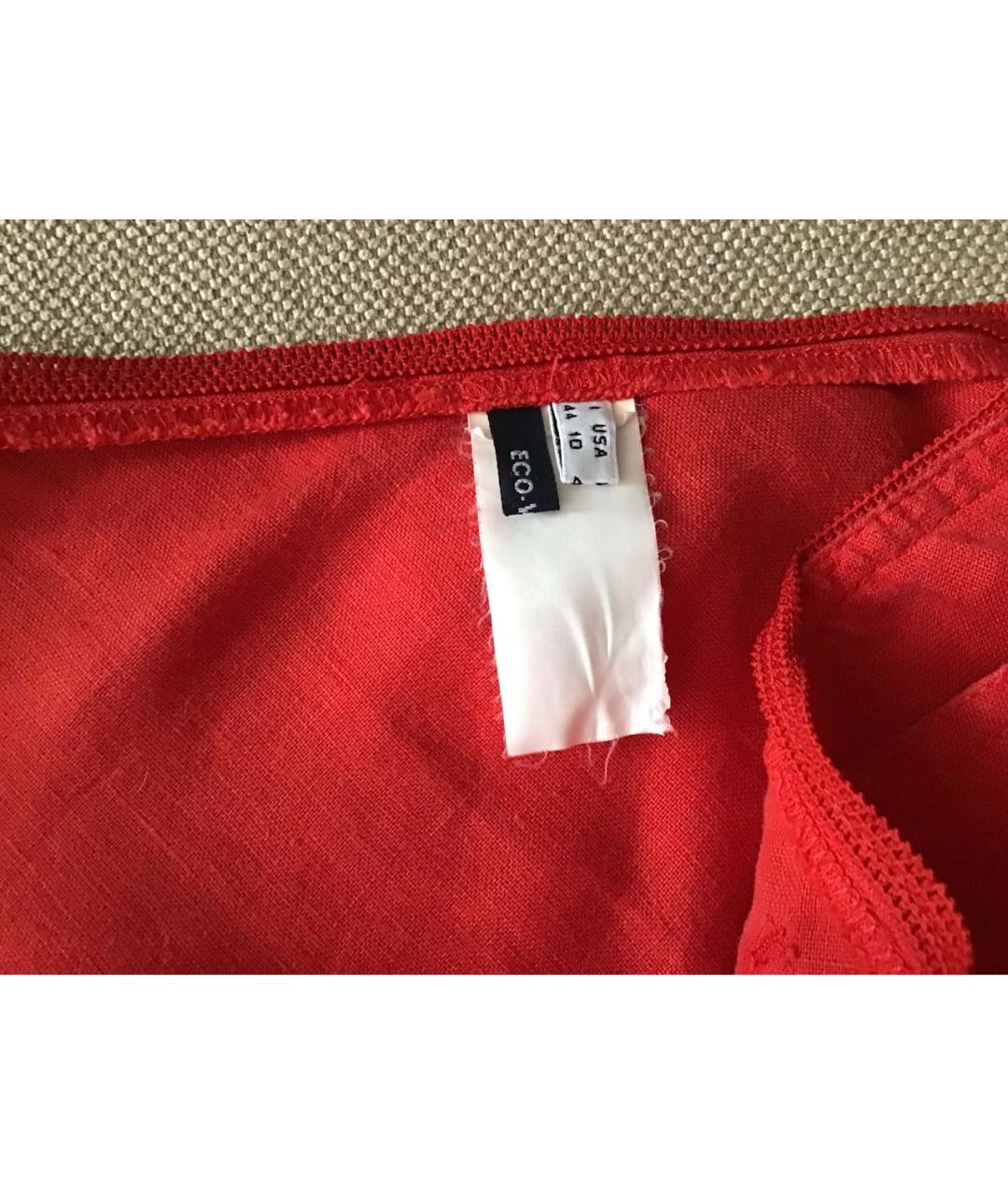 ARMANI JEANS Красная хлопковая юбка макси, фото 3