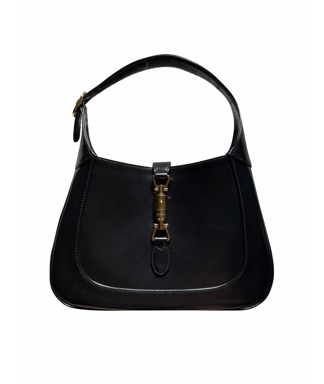 GUCCI Черная кожаная сумка с короткими ручками, фото 1