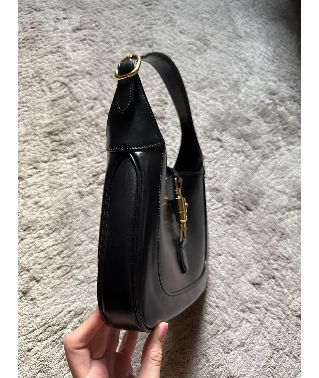 GUCCI Черная кожаная сумка с короткими ручками, фото 2