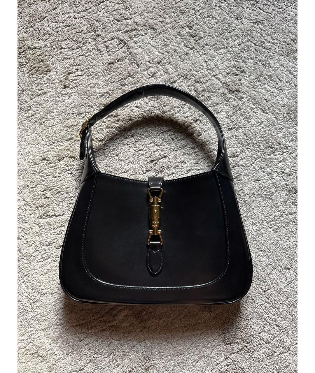 GUCCI Черная кожаная сумка с короткими ручками, фото 5