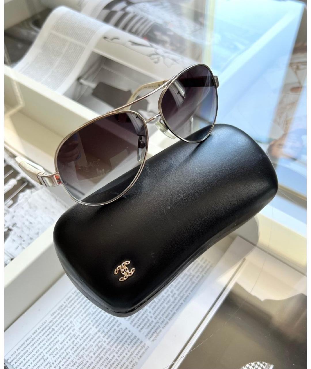 CHANEL Коричневые пластиковые солнцезащитные очки, фото 4