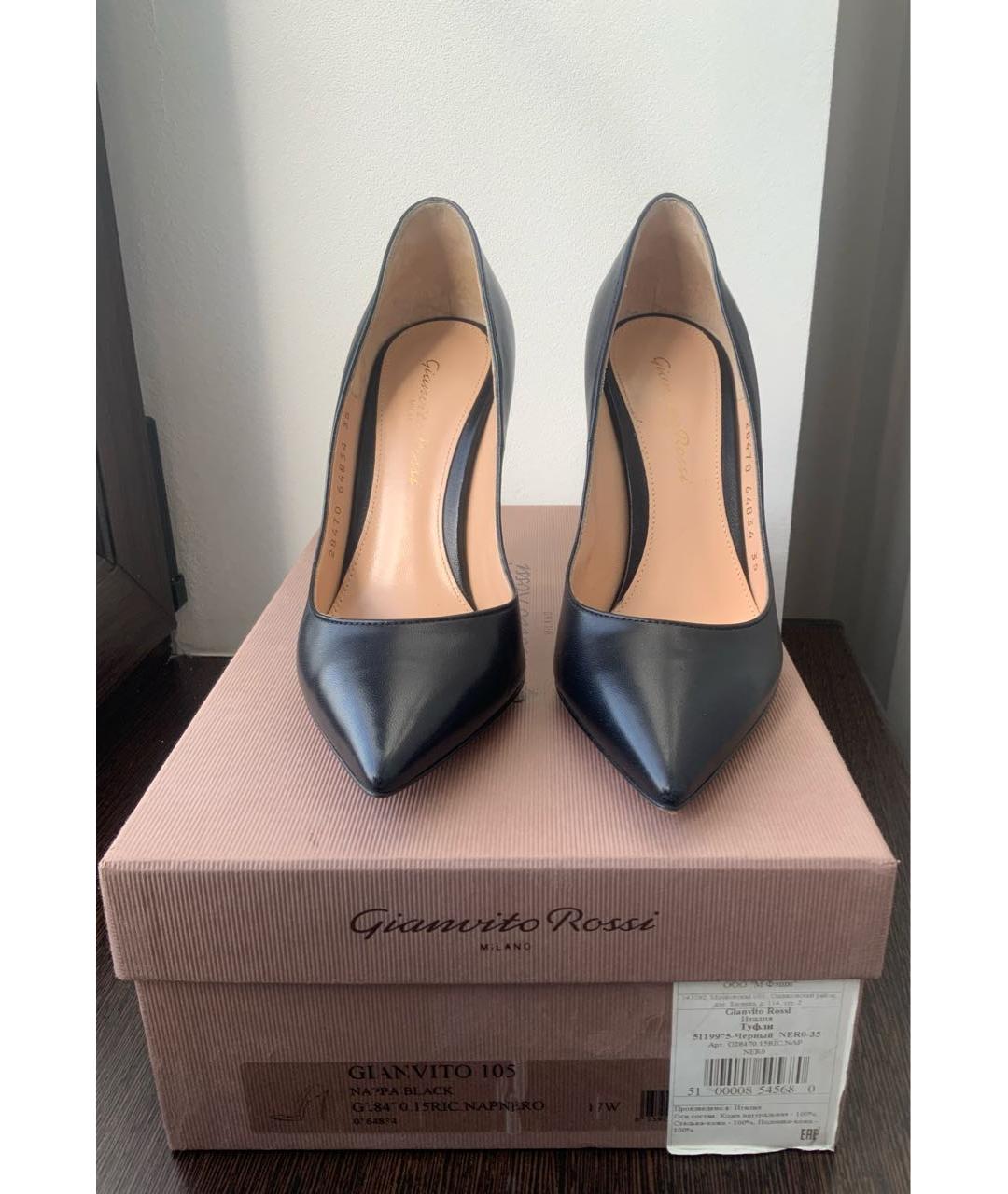 GIANVITO ROSSI Черные кожаные туфли, фото 7