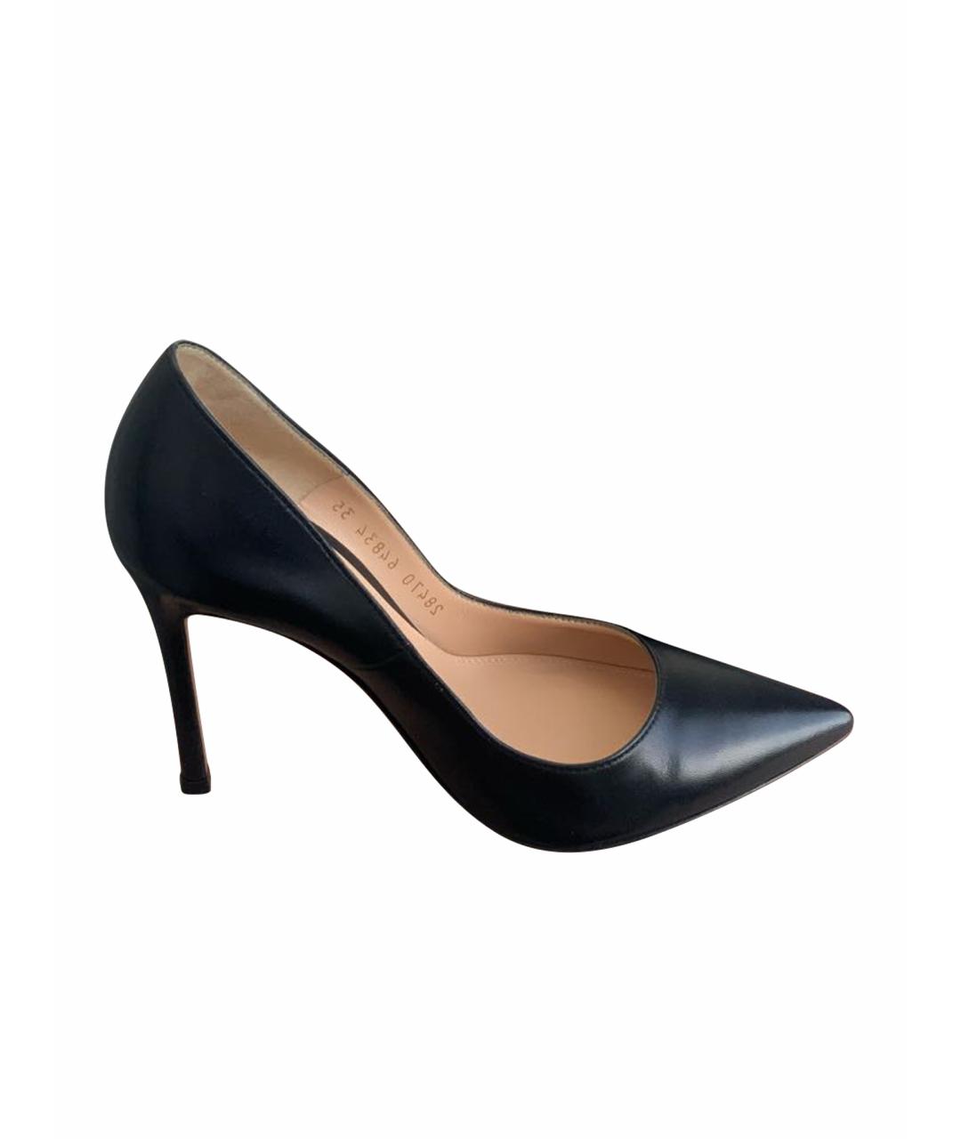 GIANVITO ROSSI Черные кожаные туфли, фото 1