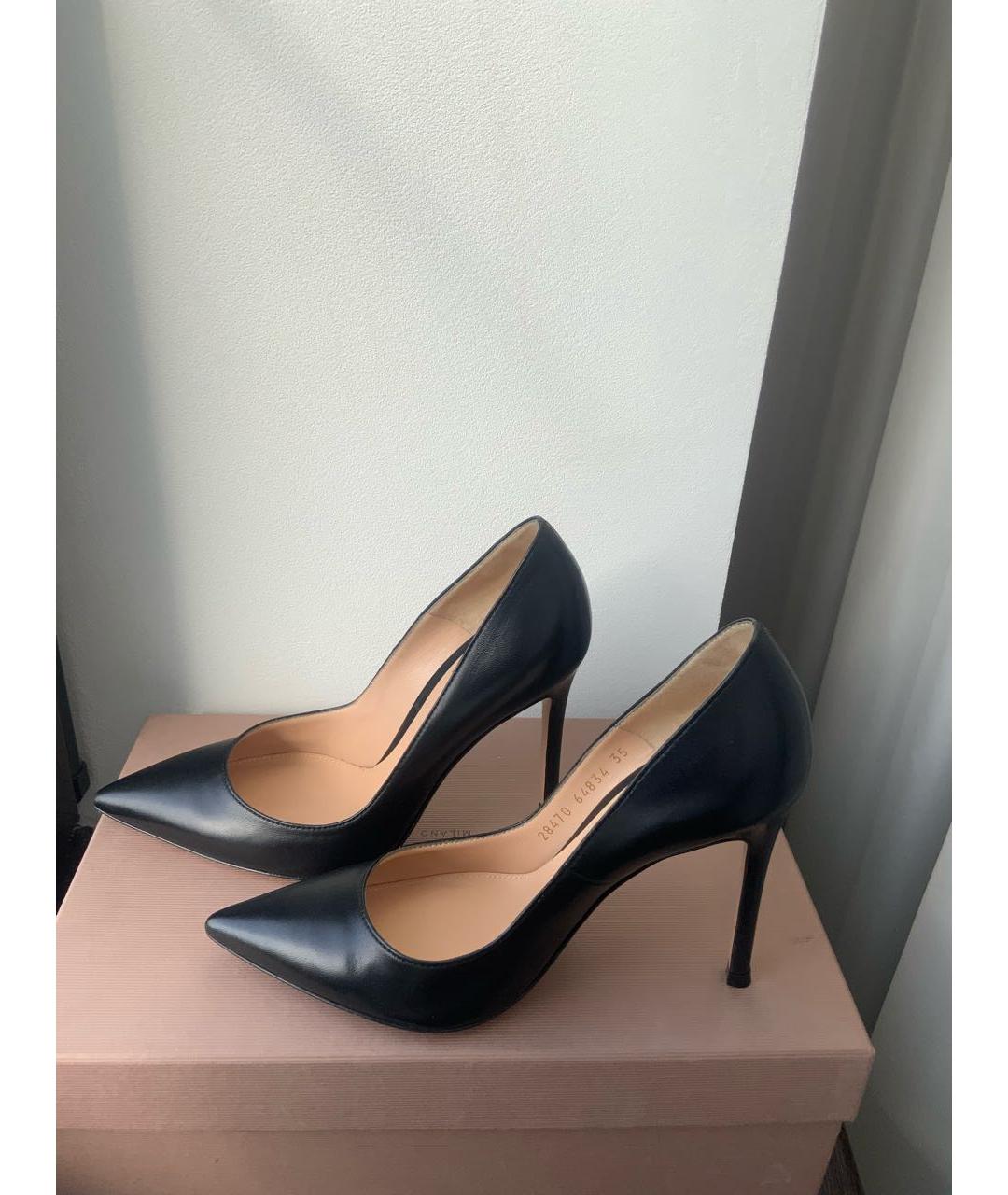GIANVITO ROSSI Черные кожаные туфли, фото 2