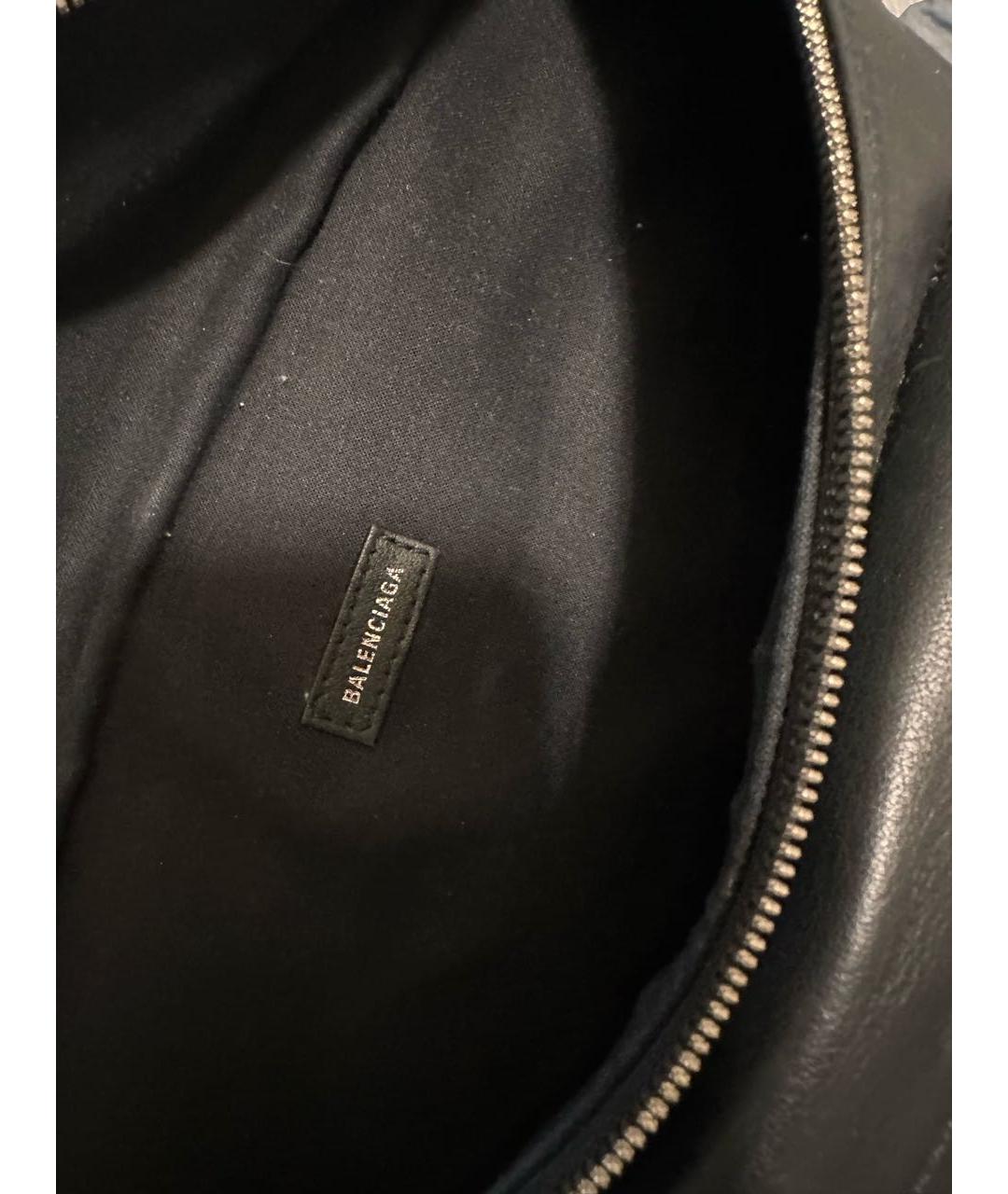 BALENCIAGA Черная кожаная поясная сумка, фото 5