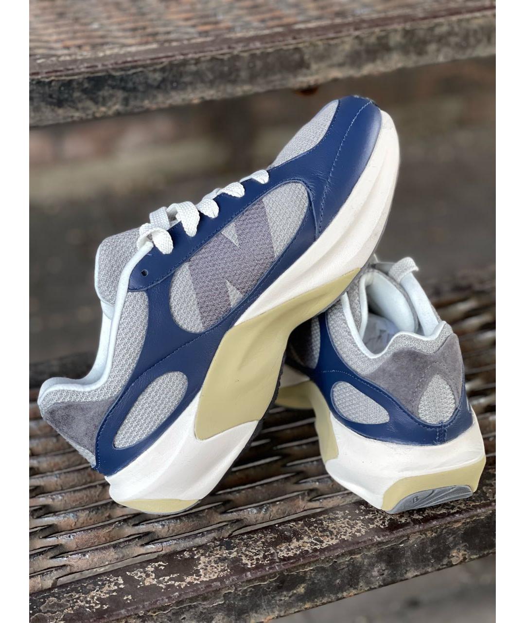 NEW BALANCE Темно-синие кожаные низкие кроссовки / кеды, фото 4