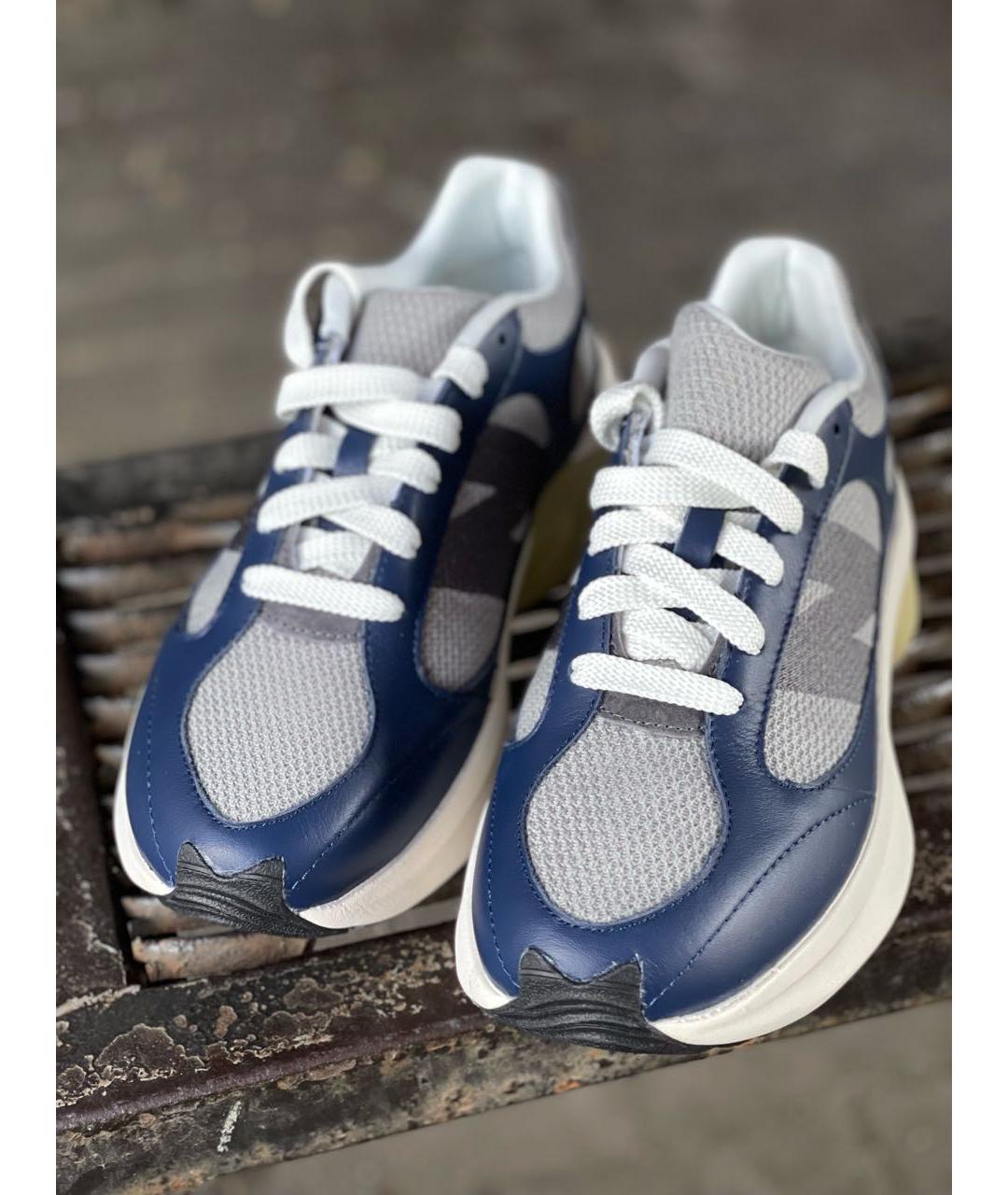 NEW BALANCE Темно-синие кожаные низкие кроссовки / кеды, фото 6