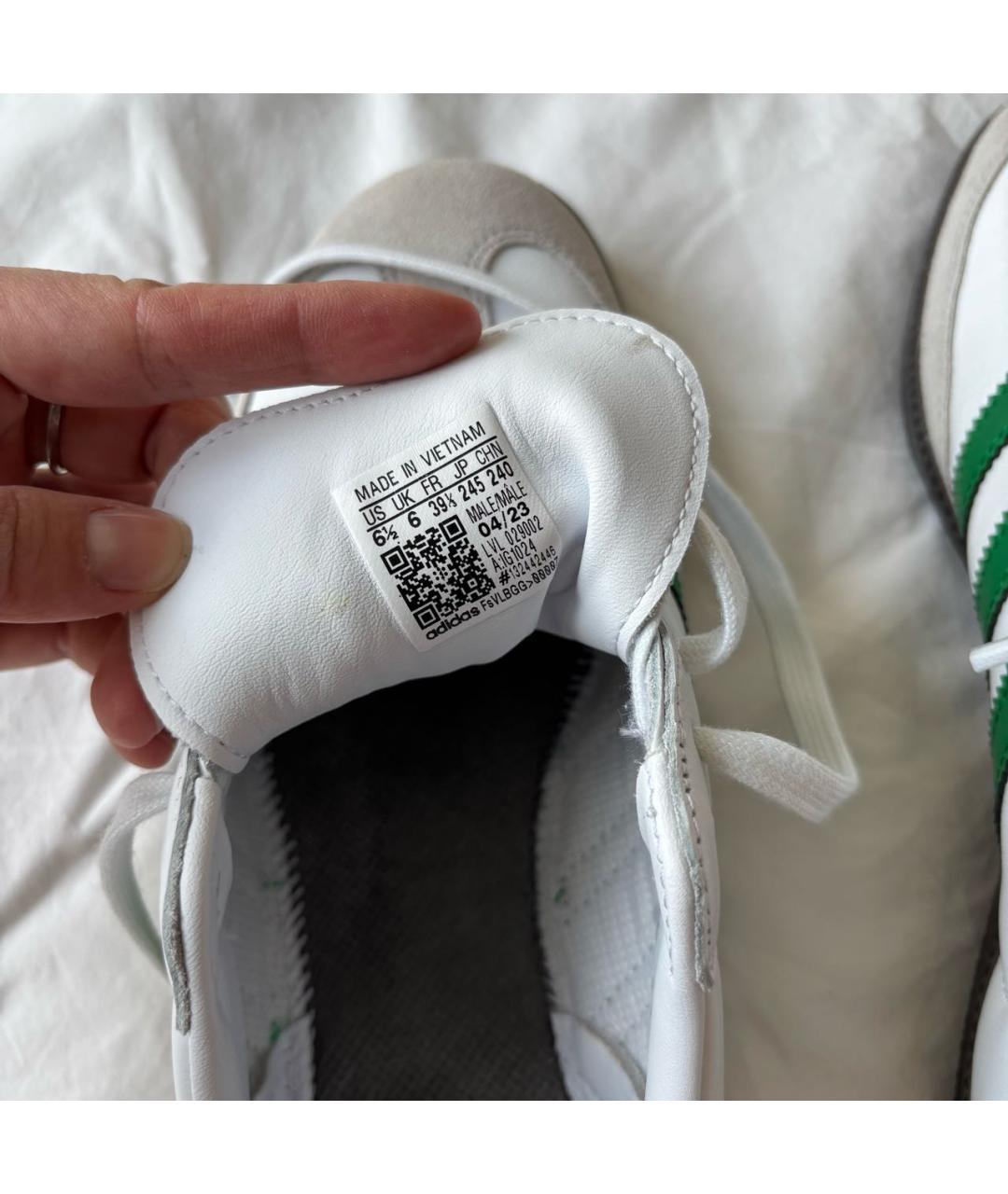 ADIDAS Белые кожаные кроссовки, фото 6