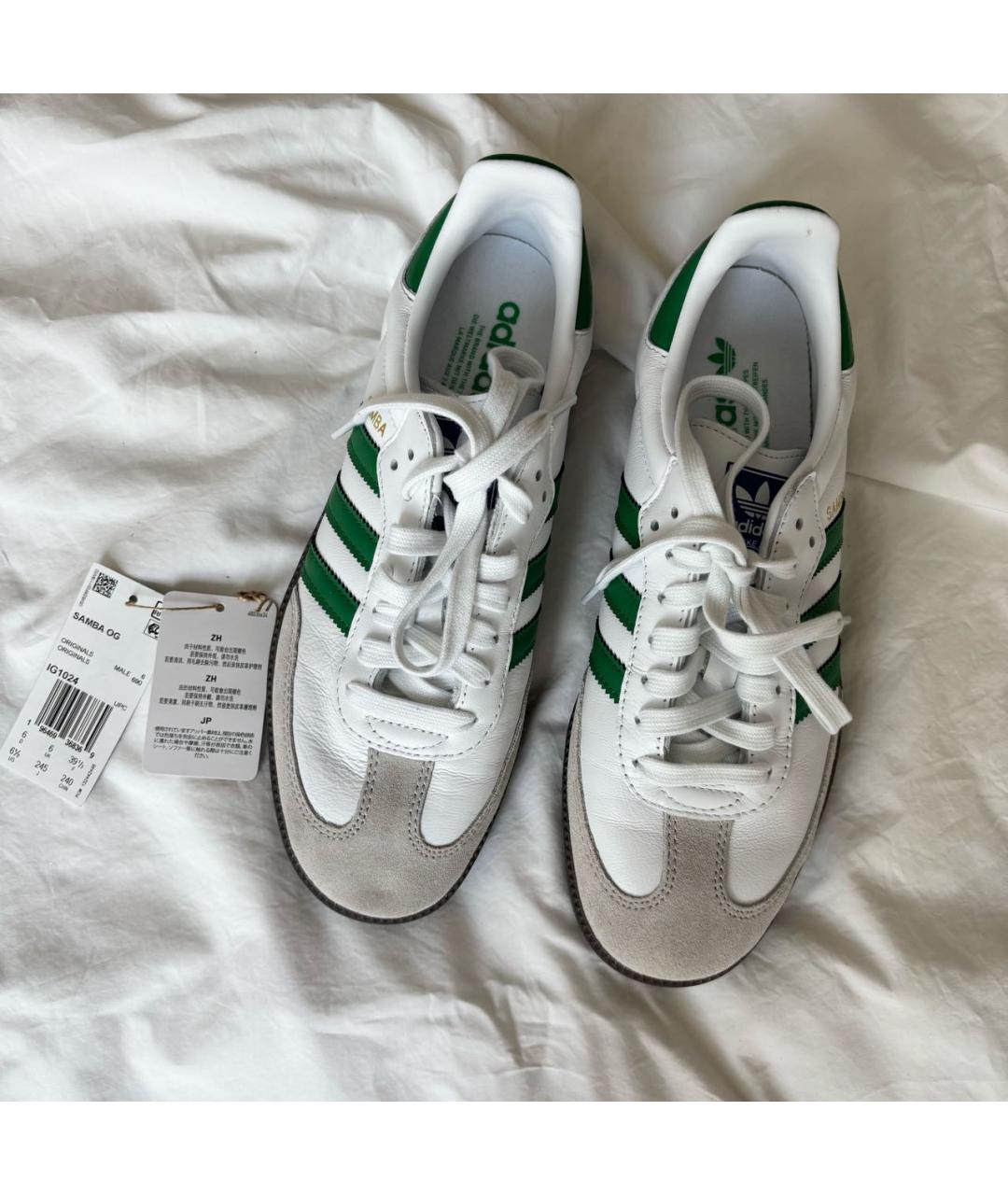 ADIDAS Белые кожаные кроссовки, фото 3