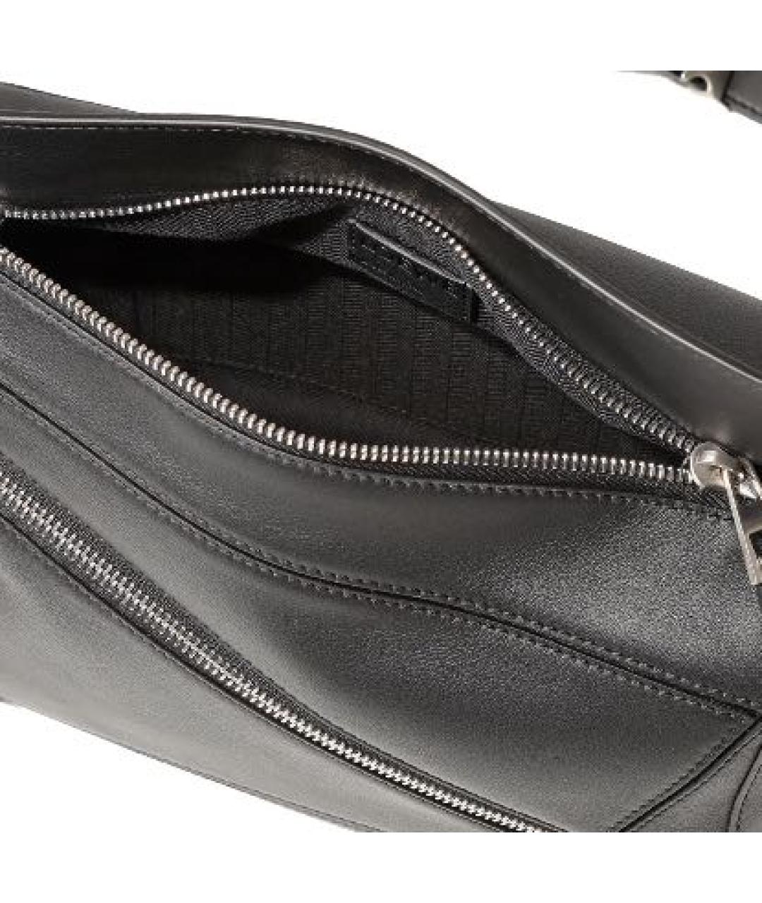 LOEWE Черная кожаная поясная сумка, фото 4
