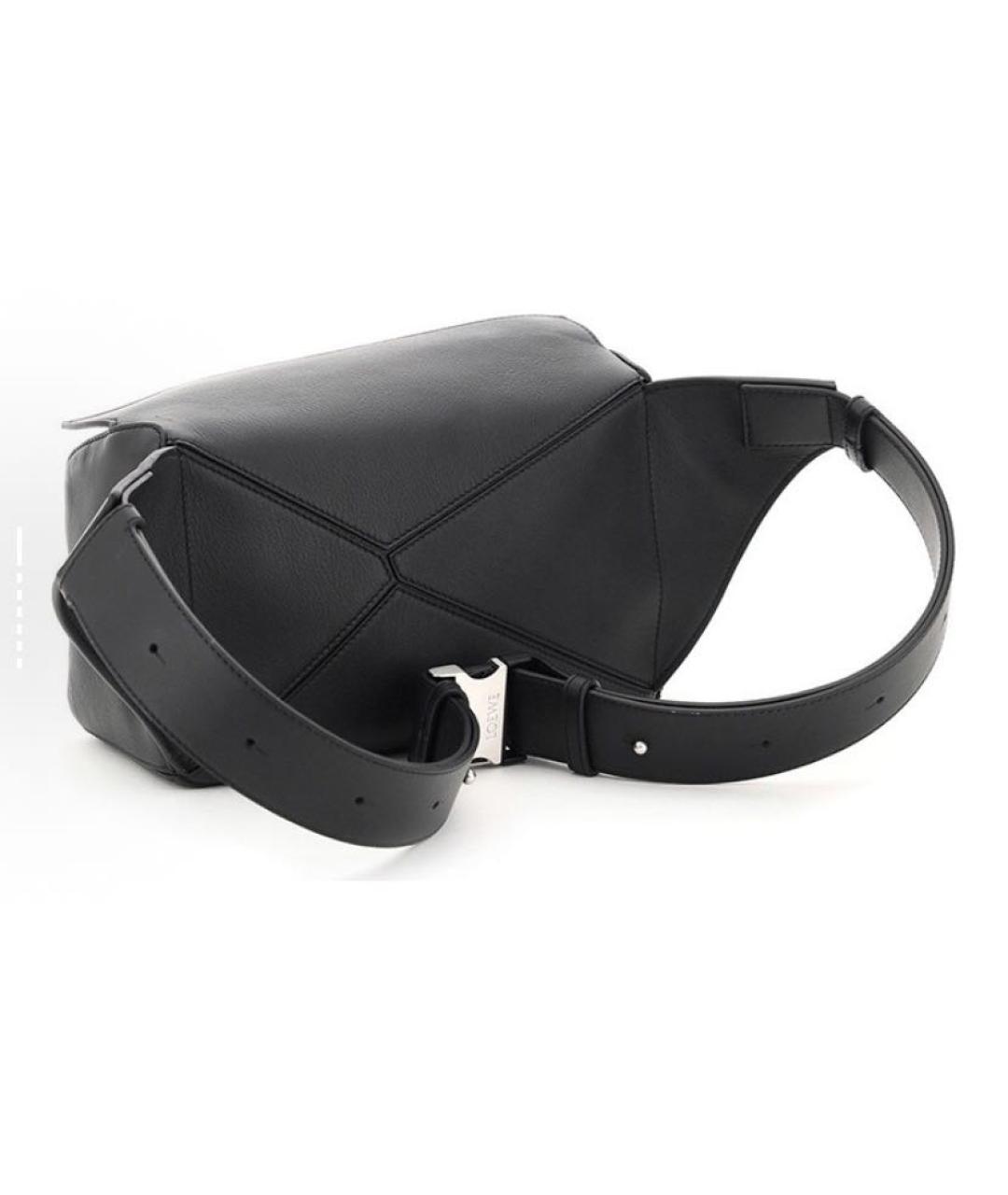 LOEWE Черная кожаная поясная сумка, фото 3